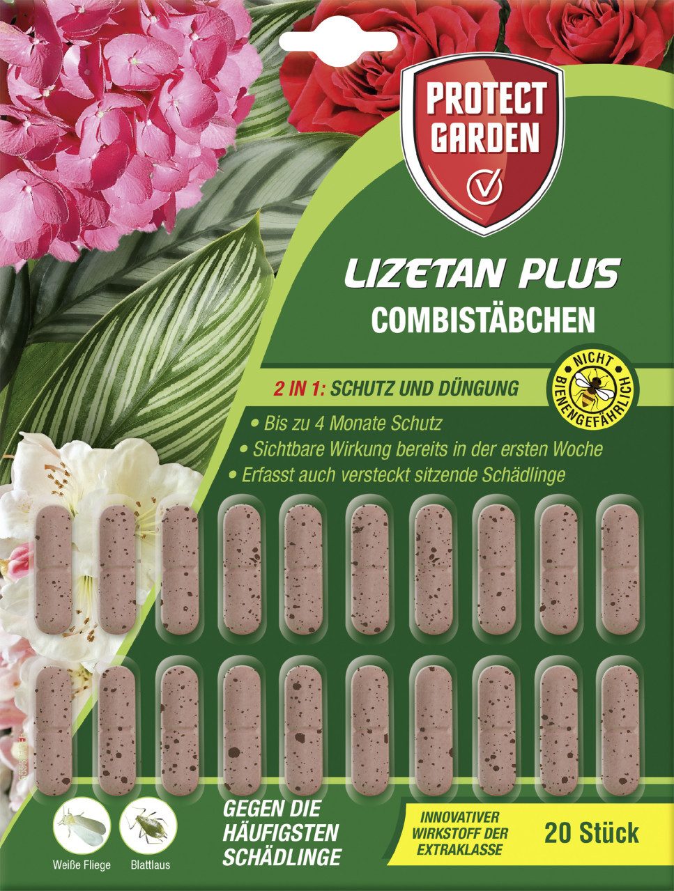 PROTECT Удобрение для цветов Protect Garden Lizetan Plus Combistäbchen 20 Stück