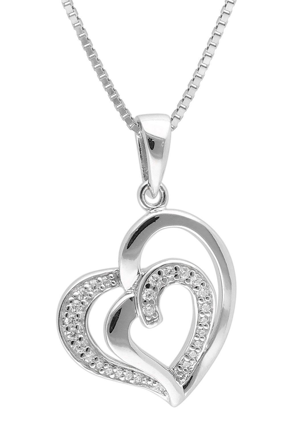 trendor Kette mit Anhänger mit Anhänger Herz in Silber 925 günstig online kaufen