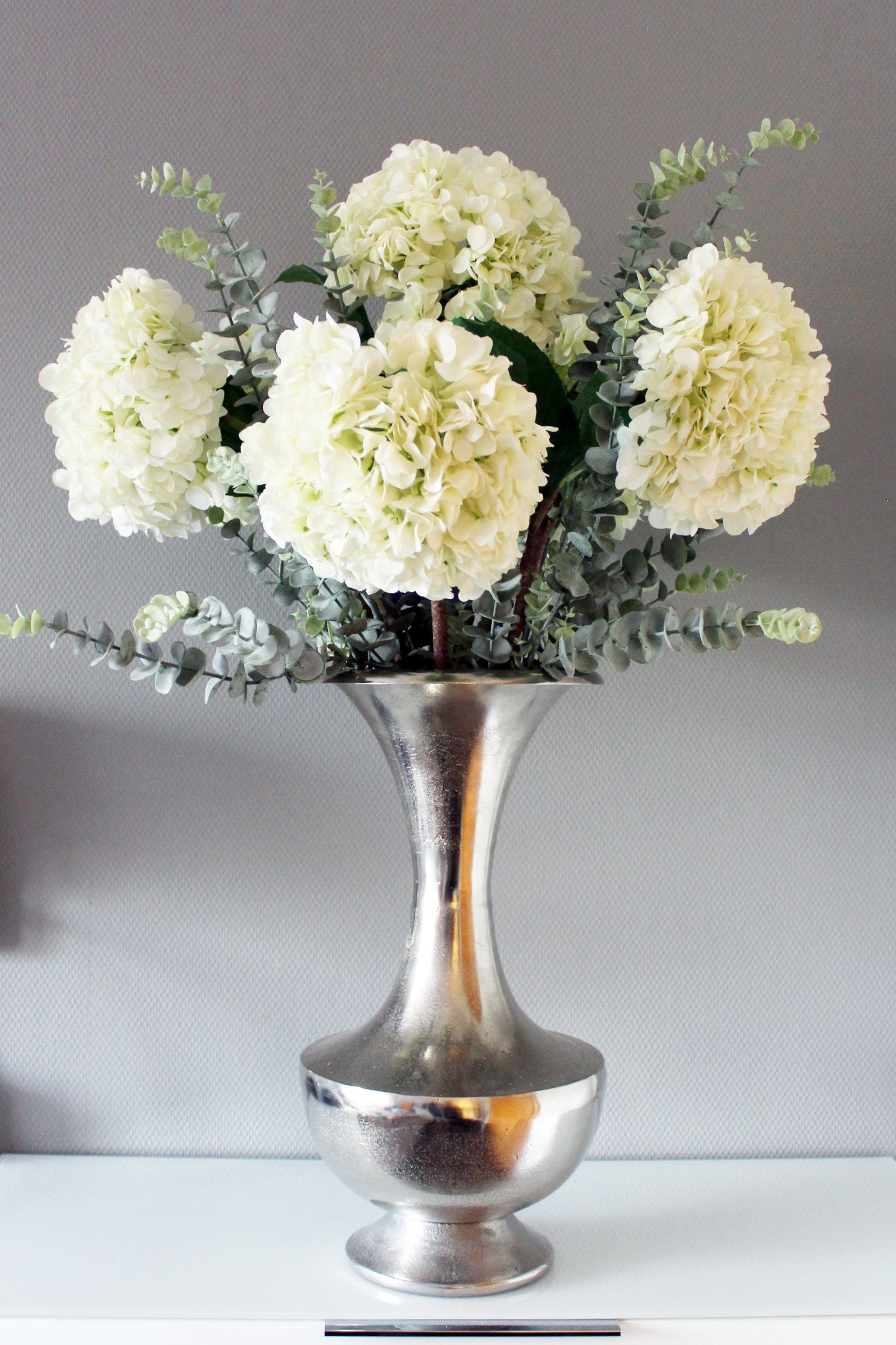 Pokalvase silber Blumenvase Dekovase cm Bodenvase Metall Arnusa Aluminium Dekoration hoch, Vase 50 elegante