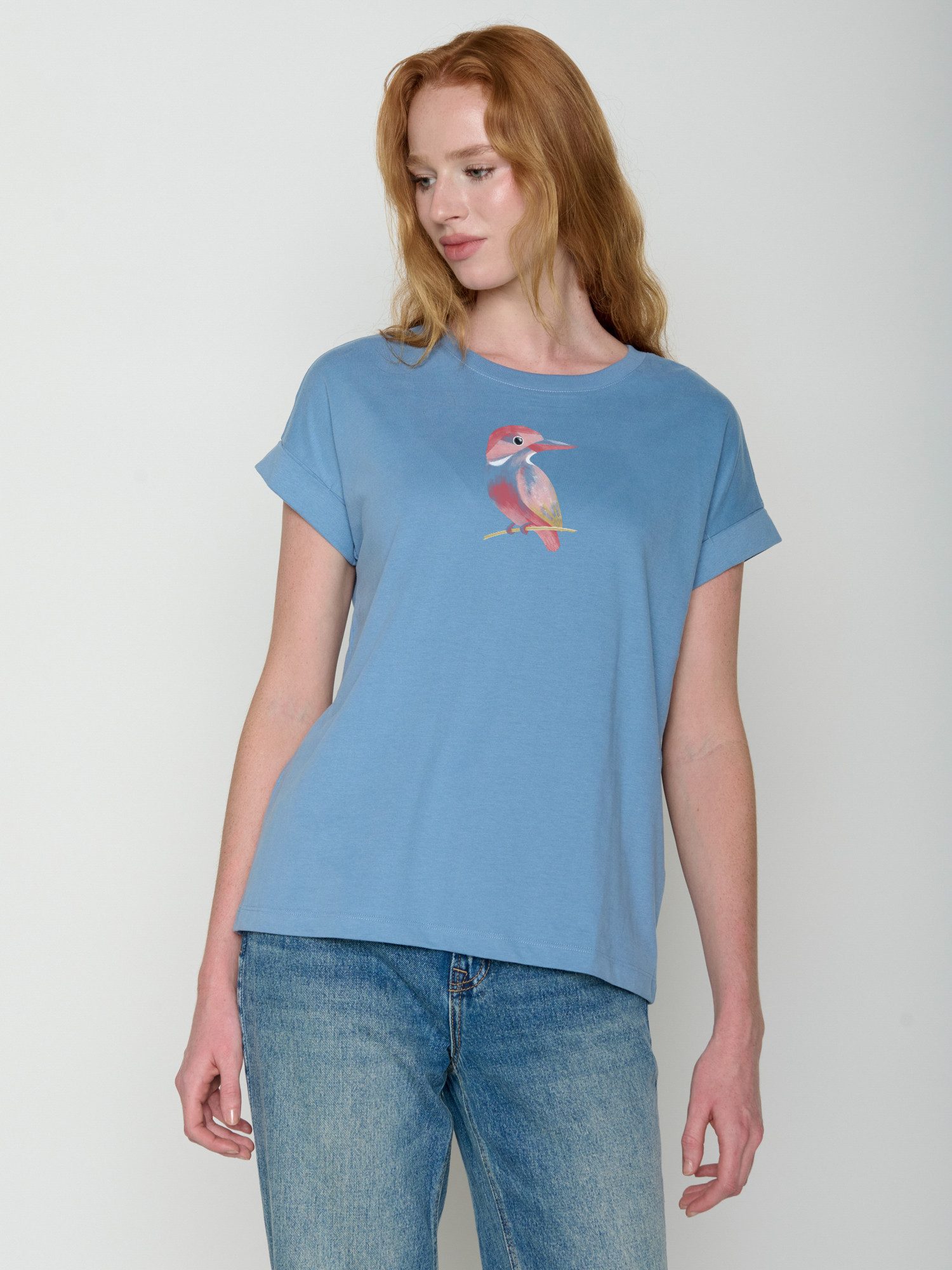 GreenBomb T-Shirt Loony Bird Look (1-tlg., 1) Rundhalsausschnitt, Bio-Baumwolle, GOTS Zertifiziert