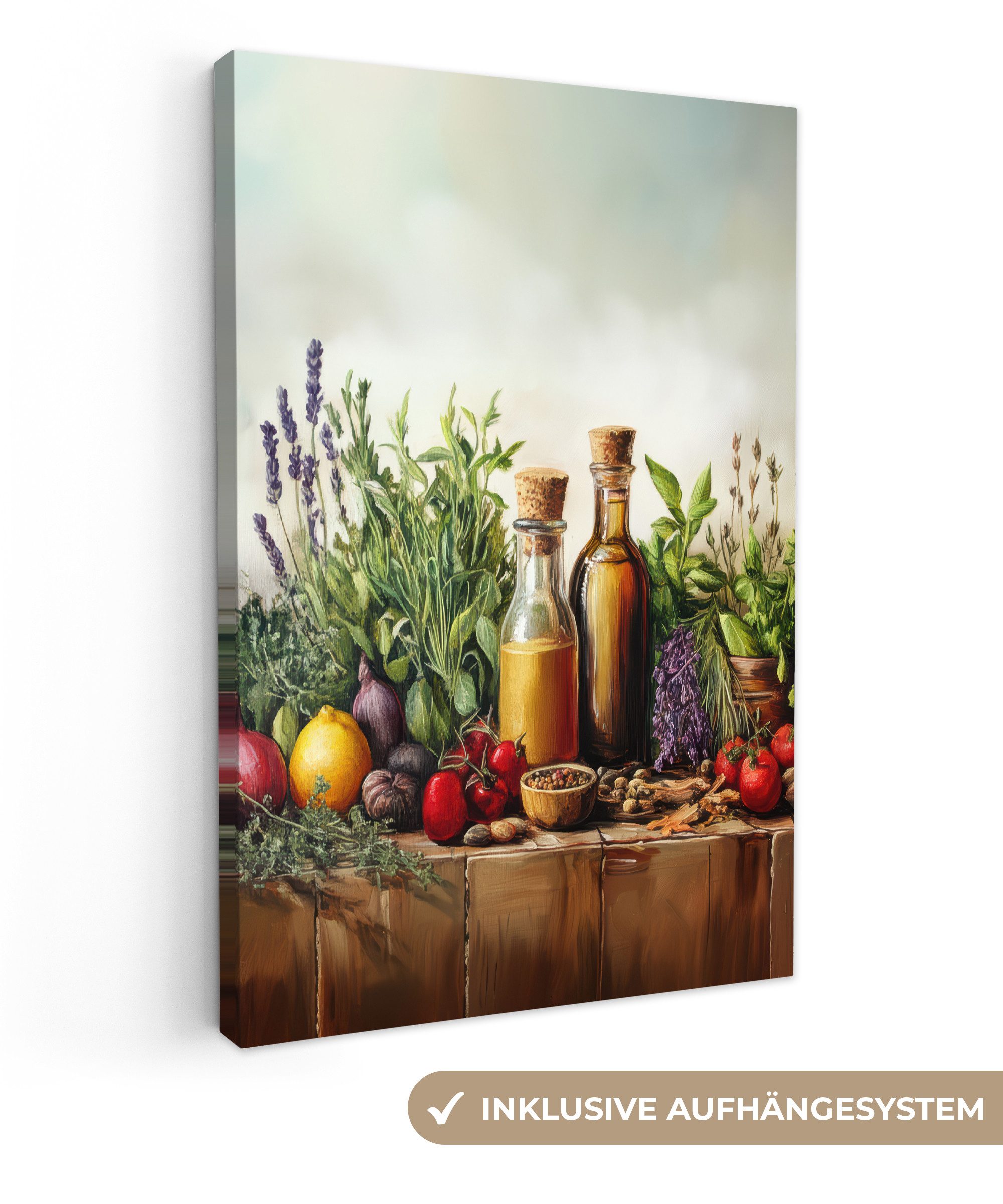 OneMillionCanvasses® Leinwandbild Stilleben - Kräuter - Gewürze - Früchte - günstig online kaufen