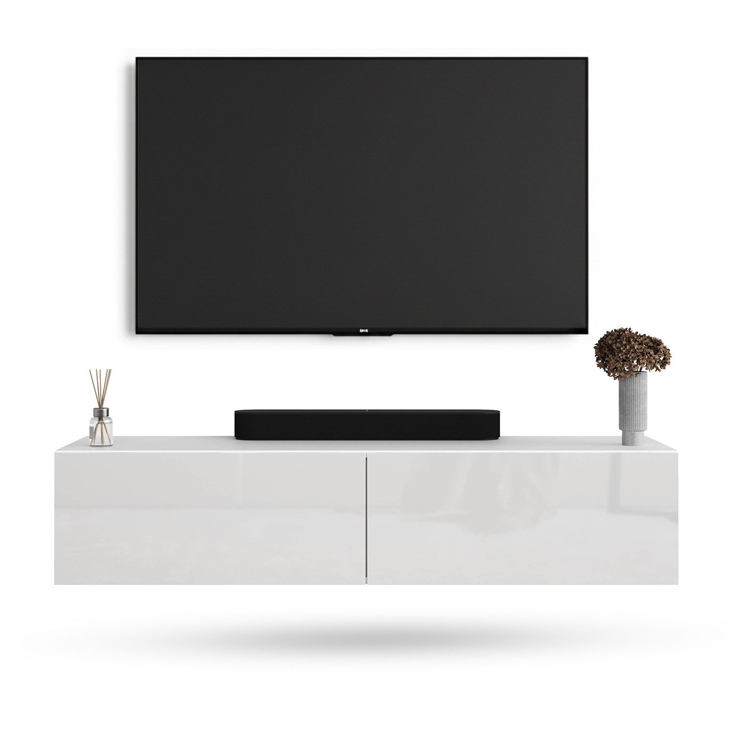 Planetmöbel TV-Board WEST (TV Lowboard, 1 St., Fernsehschrank hängend oder stehend), Fernsehtisch 1x 140cm breit