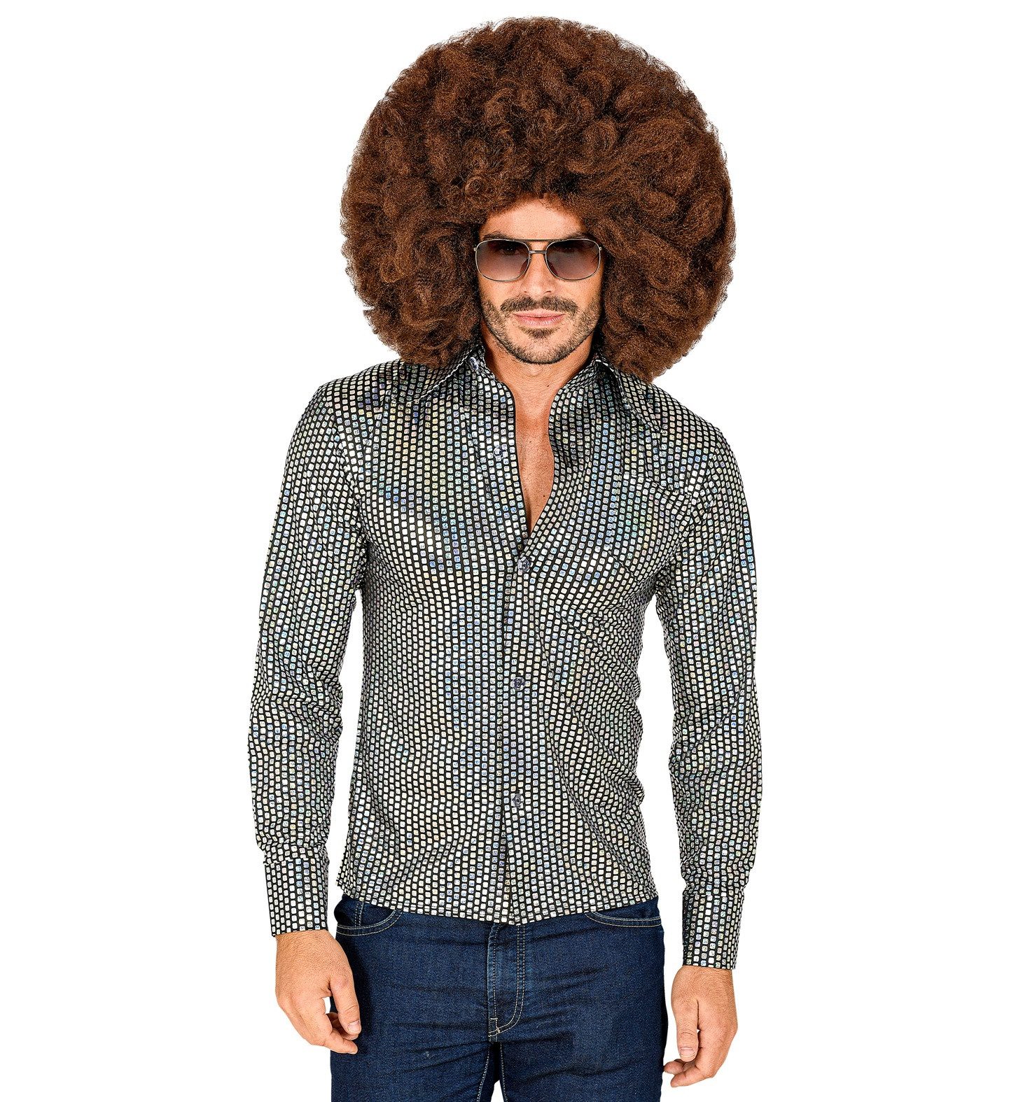 Widmann S.r.l. Kostüm 70er Jahre Hemd 'Holo' für Herren, Mehrfarbig - 7 günstig online kaufen