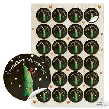 Logbuch-Verlag Aufkleber Weihnachtssticker Set - 5 x 24, 4 cm, (Set, 120tlg), 5 verschiedene Designs für Weihnachtsgeschenke zu Weihnachten