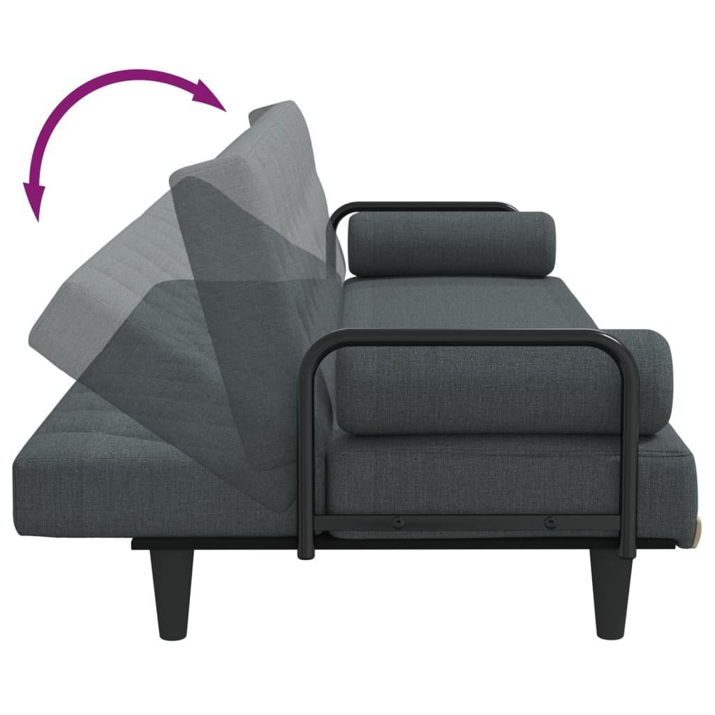 vidaXL Armlehnen Schlafcouch Gäste Dunkelgrau Sofa mit Couch Stoff Schlafsofa Sofa