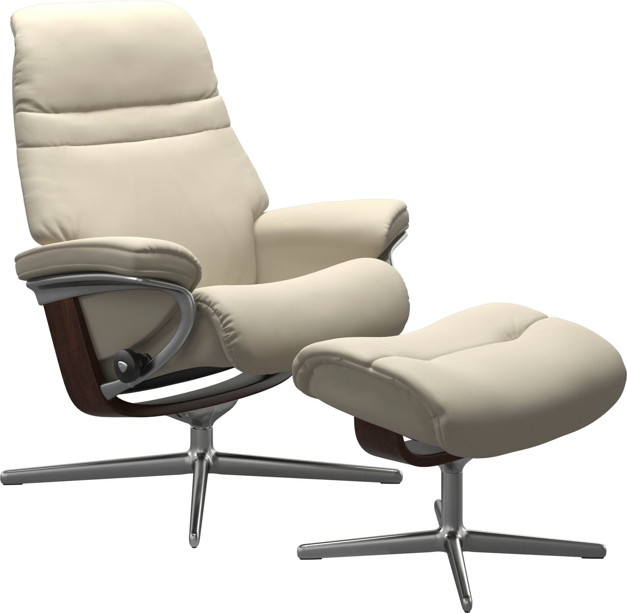 Stressless® Fußhocker Sunrise, mit Cross Base, Größe S, M & L, Holzakzent Braun