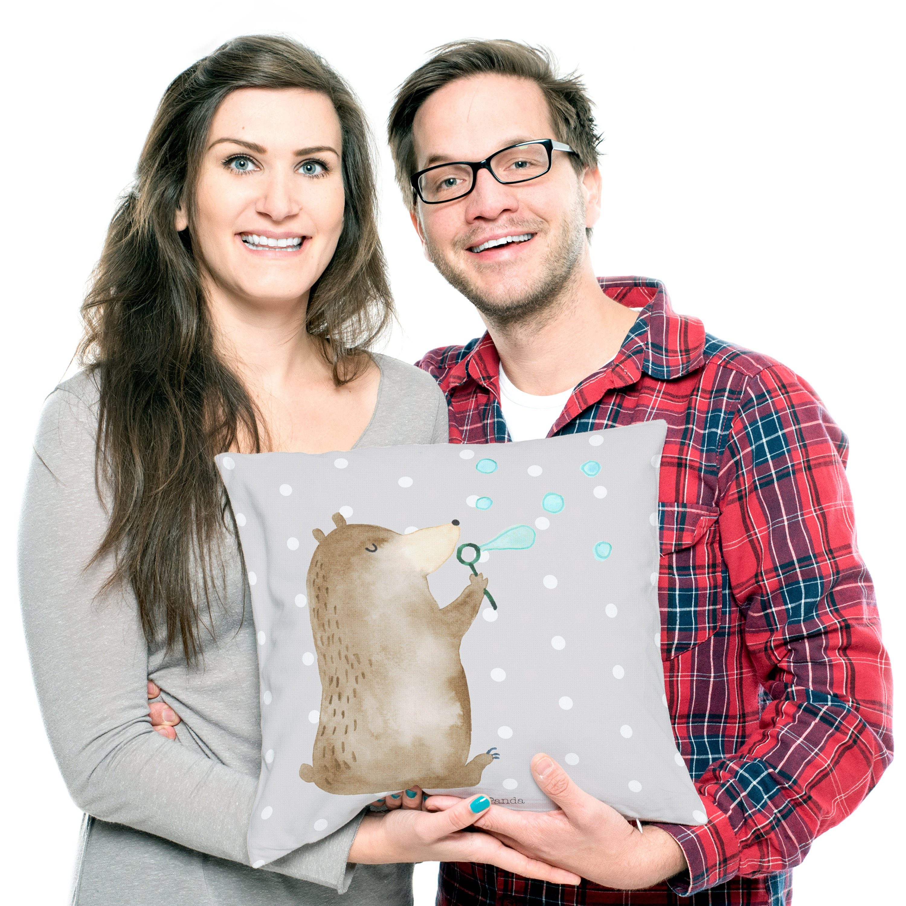 Bär - - Geschenk, Grau Panda Seifenblasen Bär Dekokissen S Mr. Mrs. Pastell Lustig Seifenblasen &