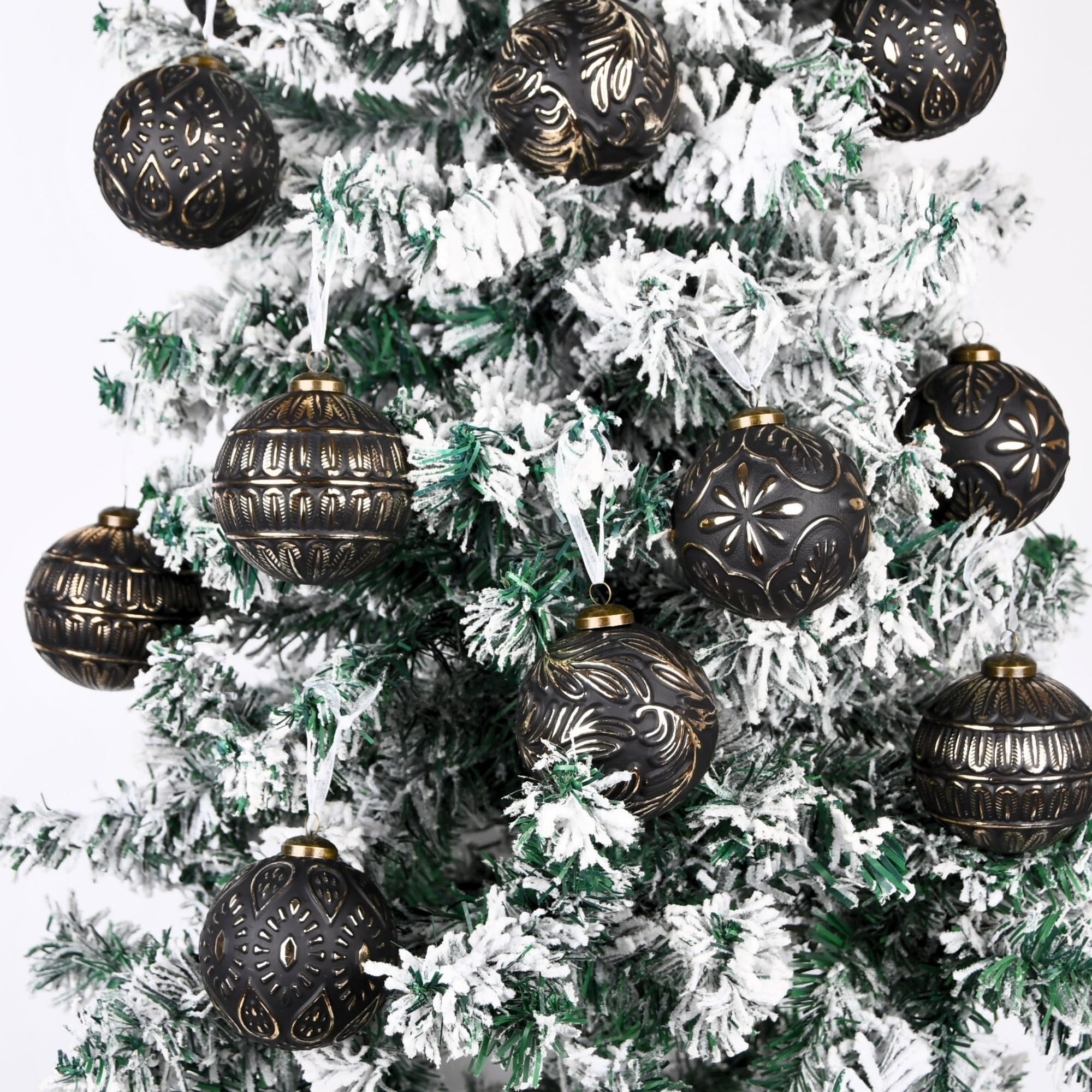 Bomiclss Weihnachtsbaumkugel 12-teiliges Set Vintage-Weihnachtsbaumkugeln, 8 cm Weihnachtsbaum-Dekorationskugeln – Bild 4 von 5