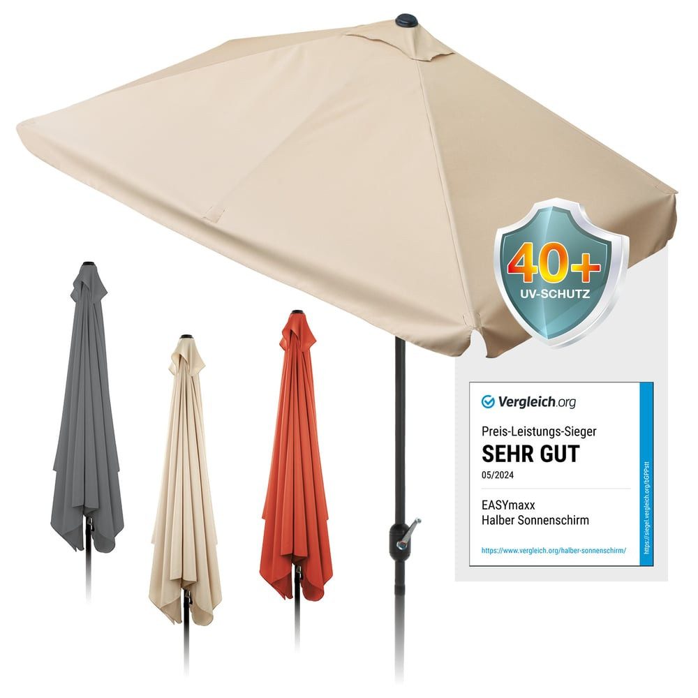 EASYmaxx Sonnenschirm rechteckig, 230 x 140 cm für Balkon und Terasse, mit günstig online kaufen