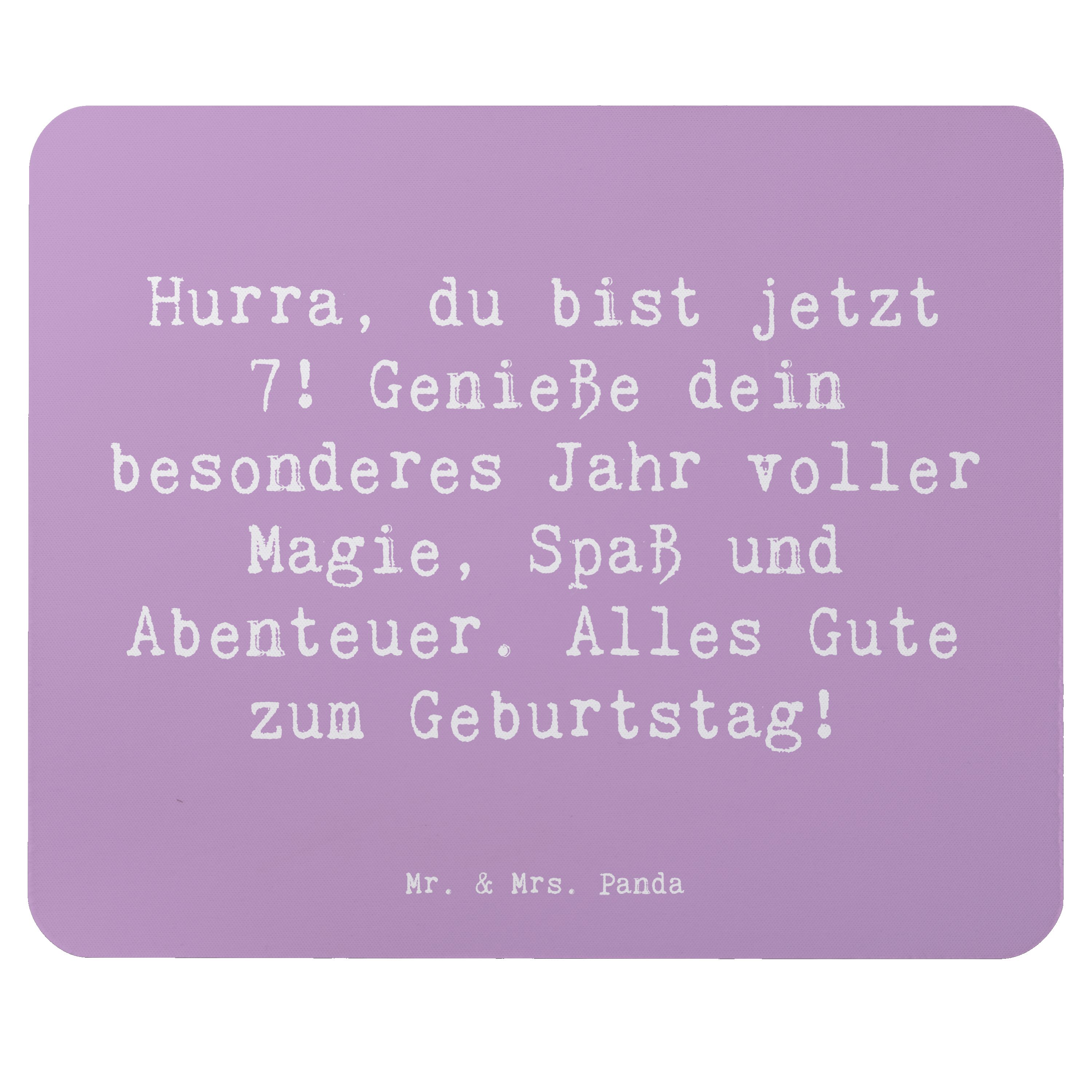 Mauspad Spruch 7. Geburtstag - Lavendeltraum - Geschenk, du bist jetzt 7, 7 J