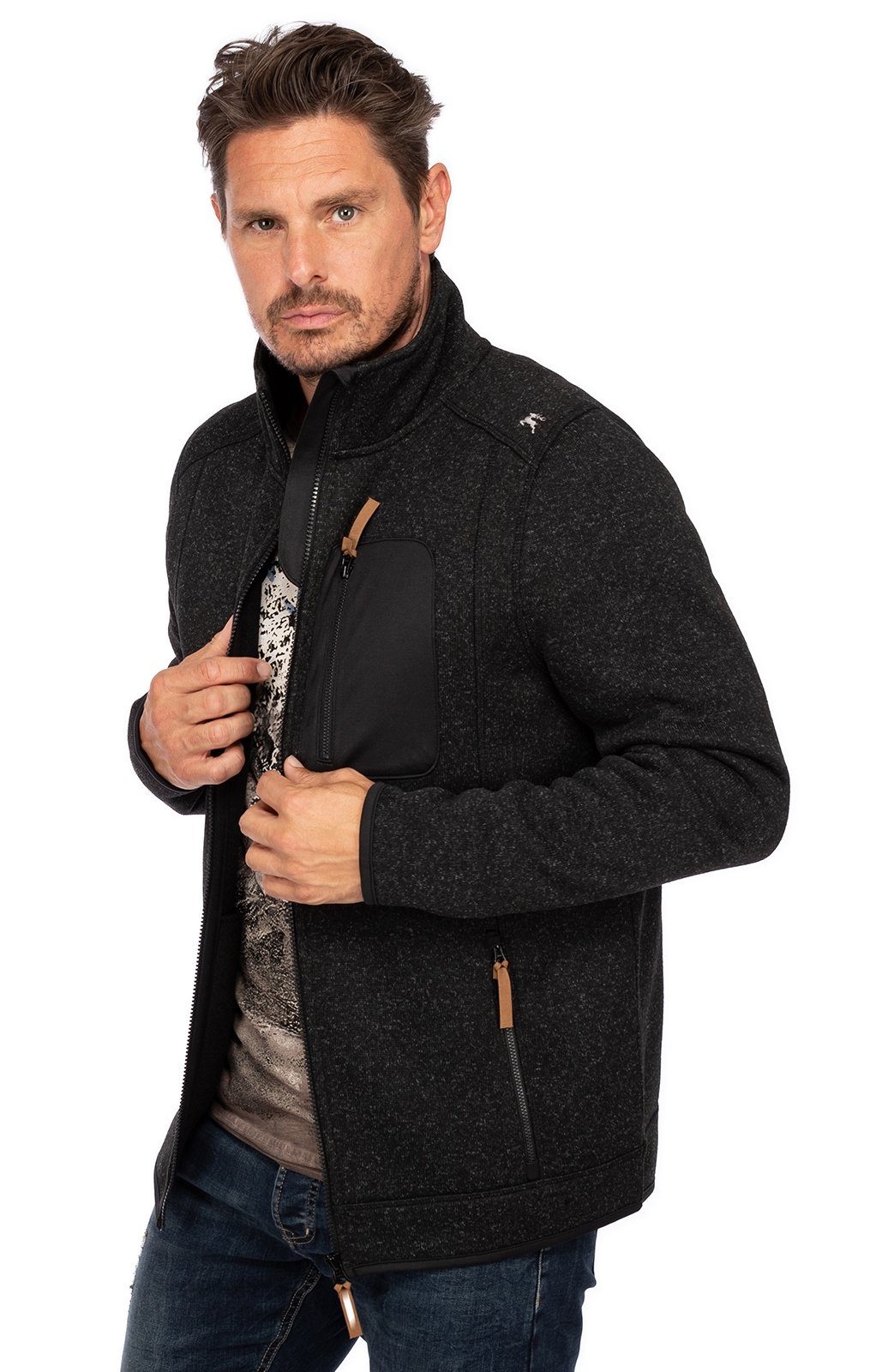 anthrazit Outdoorjacke WALDBERG OS-Trachten Freizeitjacke