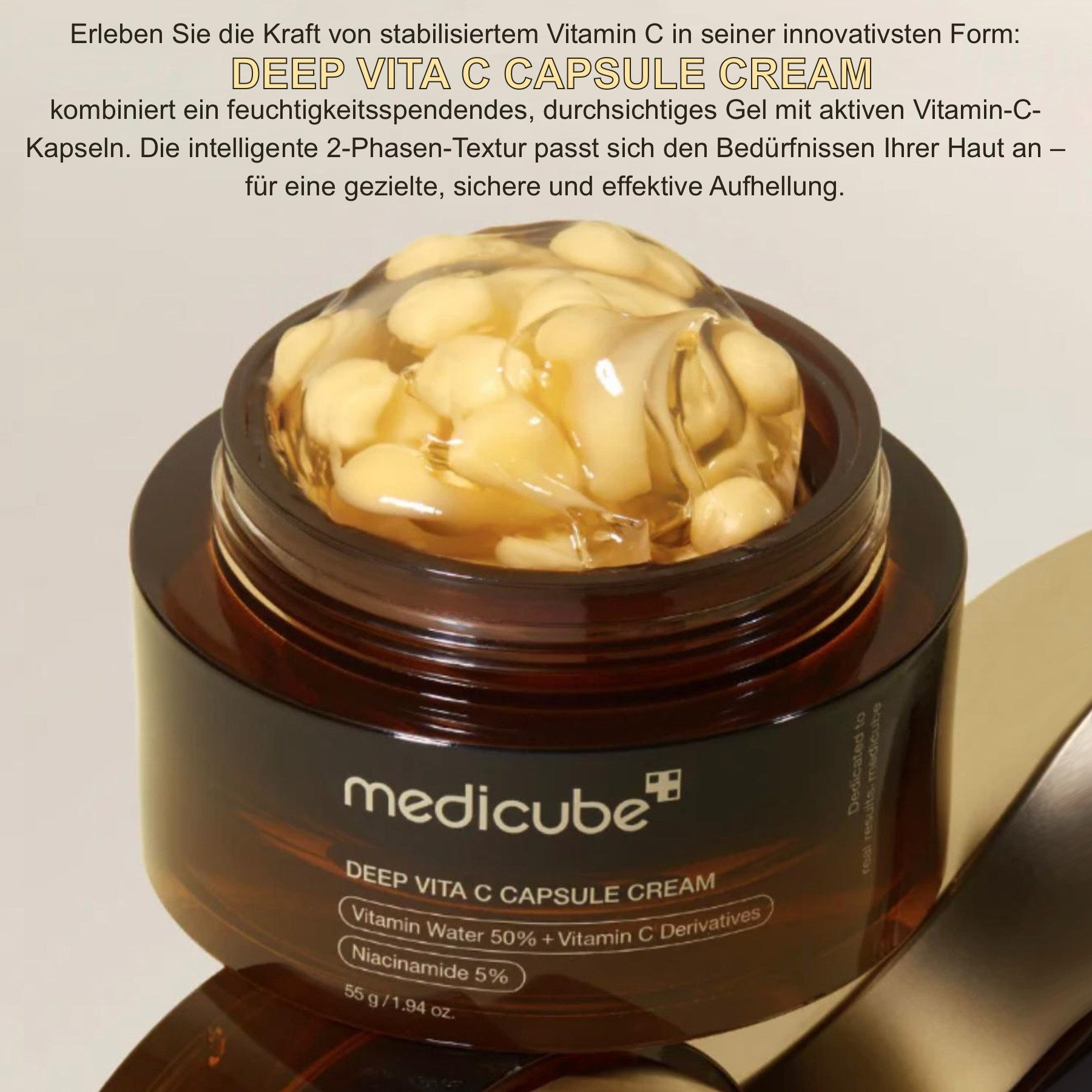 Medicube Tagescreme Aufhellende Gesichtscreme Original Medicube Deep Vita C Capsule Cream, 1-tlg., Medicube, Tagescreme, Hautpflegecreme, Tag und Nacht Creme