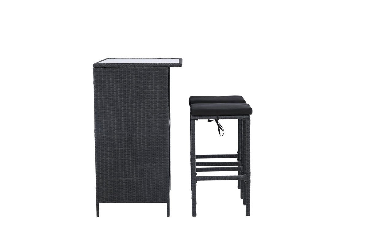 Luxusbetten24 Gartenlounge-Set Talio, aus robustem Rattan und einer eleganter Glasplatte