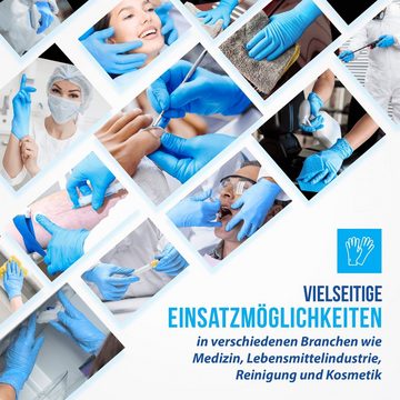 IEA Medical Nitril-Handschuhe, Nitrilhandschuhe Blau 100 Stück, Einweghandschuhe, Einmalhandschuhe (Box, Stück) Untersuchungshandschuhe, Latexfreie Handschuhe, reißfest