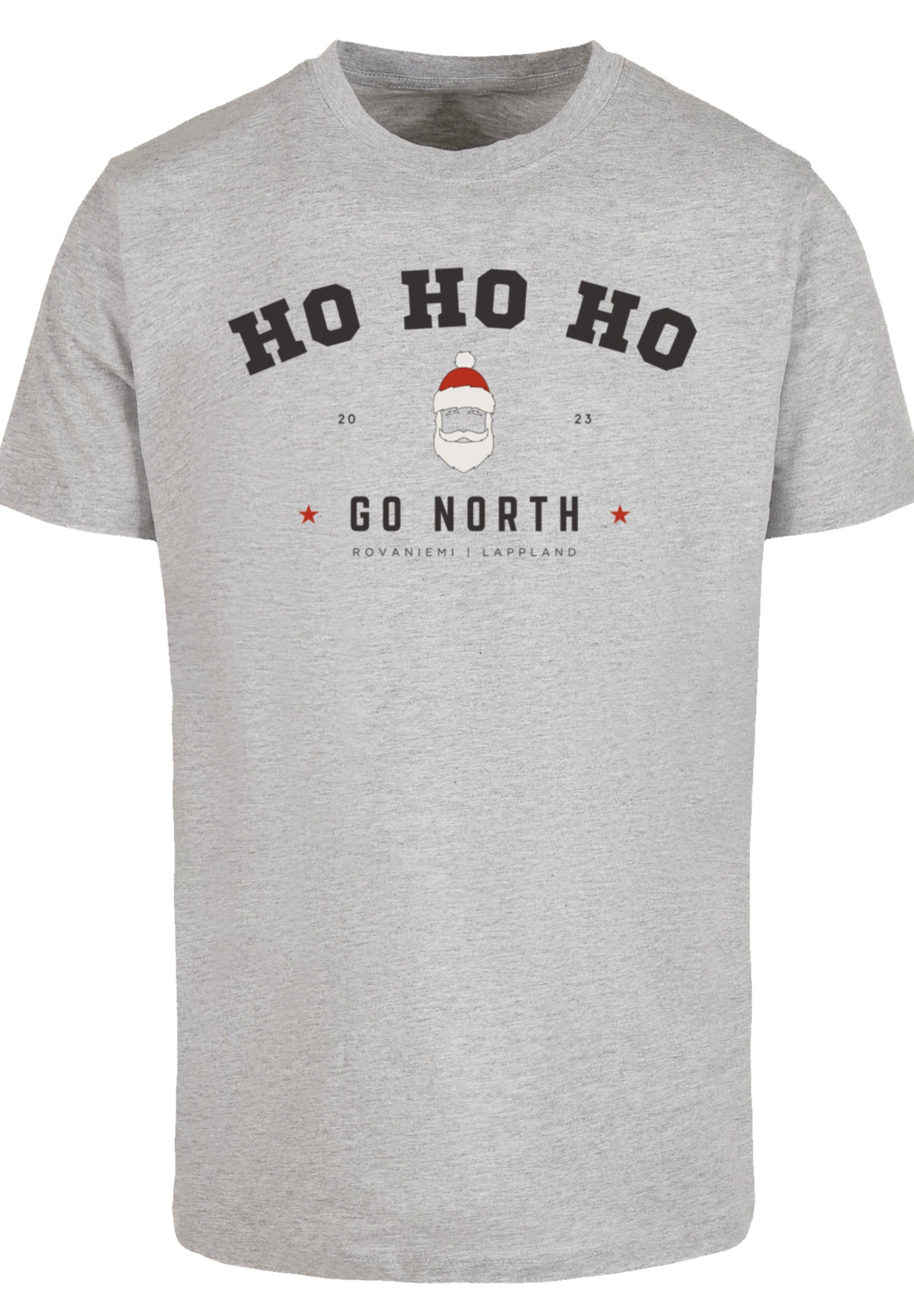 F4NT4STIC T-Shirt Ho Ho Ho Santa Claus Weihnachten Weihnachten, Geschenk,  Logo, Rippbündchen am Hals und Doppelnähte am Saum
