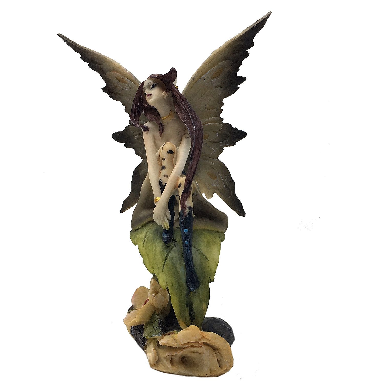 MystiCalls Dekofigur Waldelfe sitzt auf Blatt günstig online kaufen