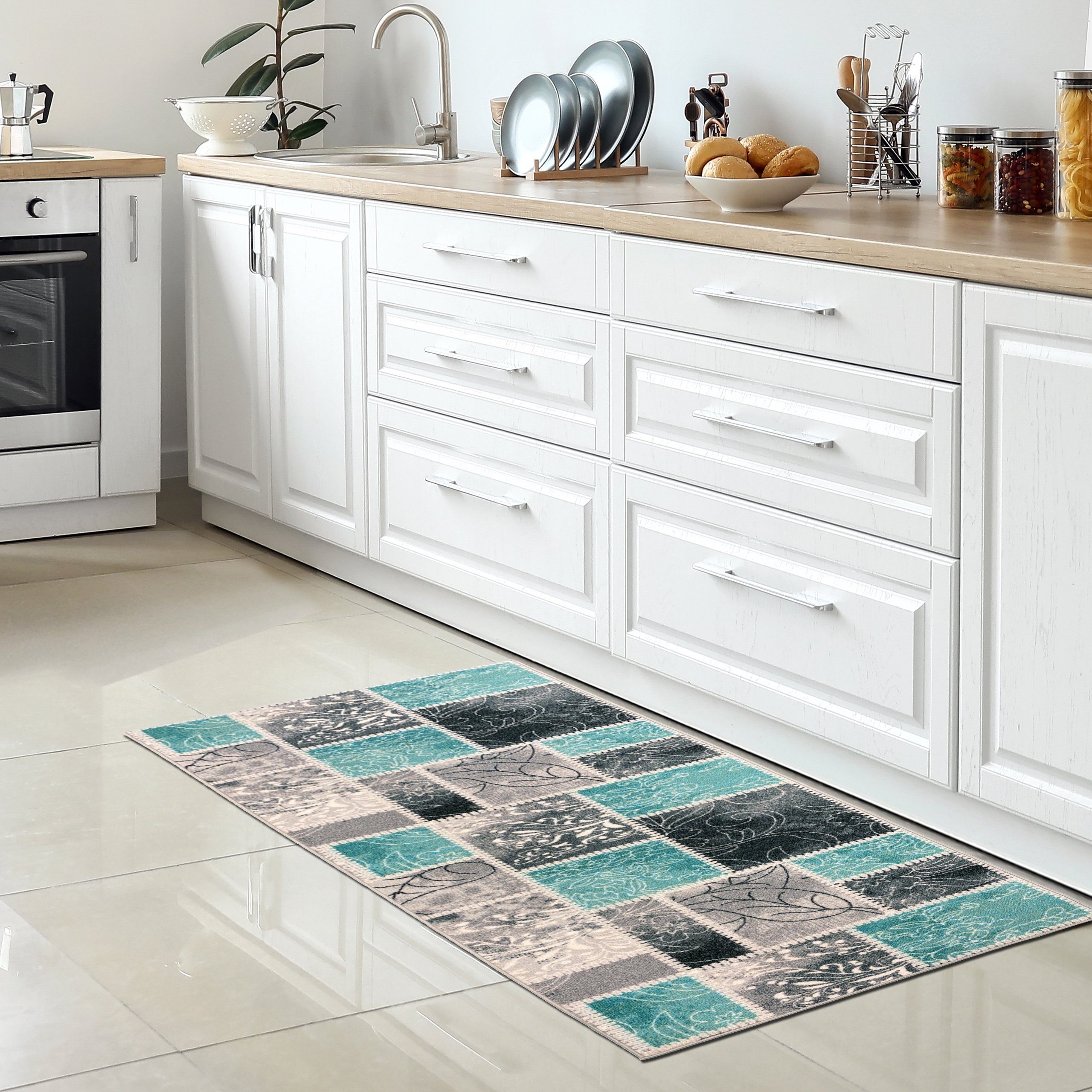 Carpetia Teppich Küchenläufer Moderner Teppich mit Patchwork-Design in Türk günstig online kaufen