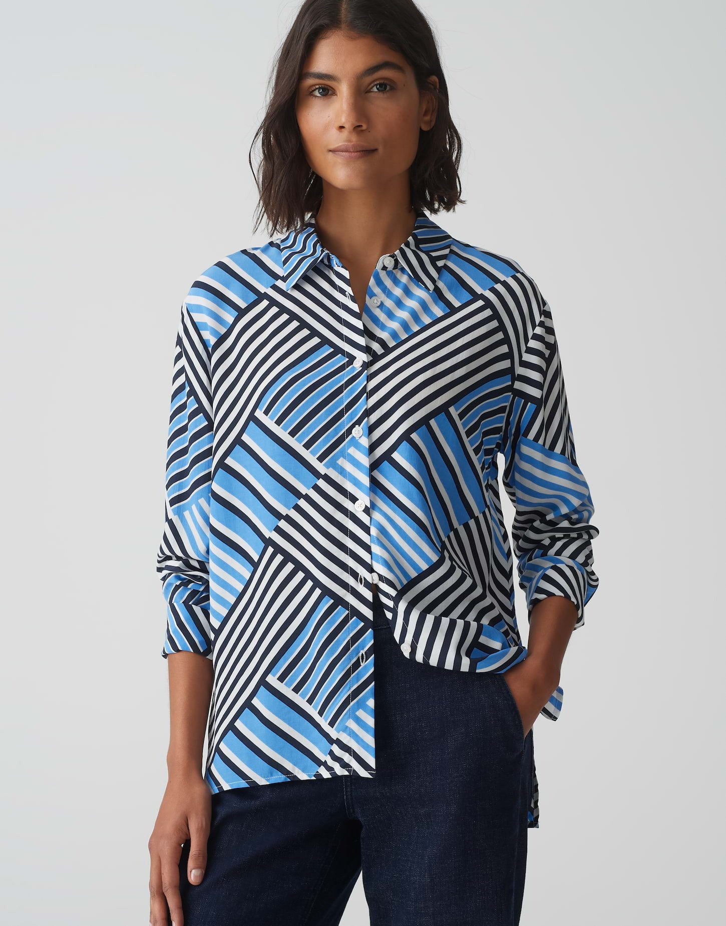 Hemdbluse Hemdbluse FILONA Regular aus fließender Viskose