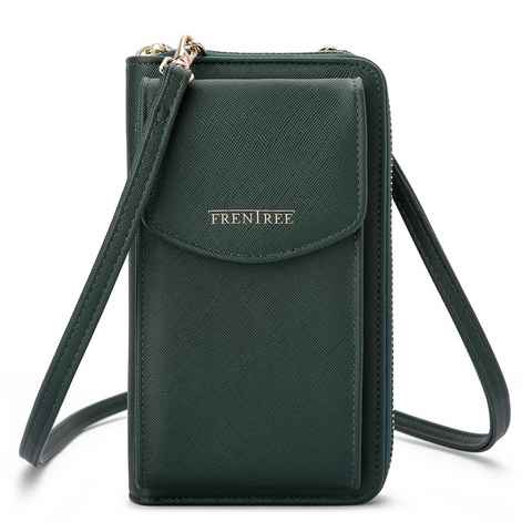 Frentree Schultertasche Damen Umhängetasche mit Handyfach und Portemonnaie, Reißverschluss, + Magnetverschluss, Crossbody mit verstellbarem Schultergurt