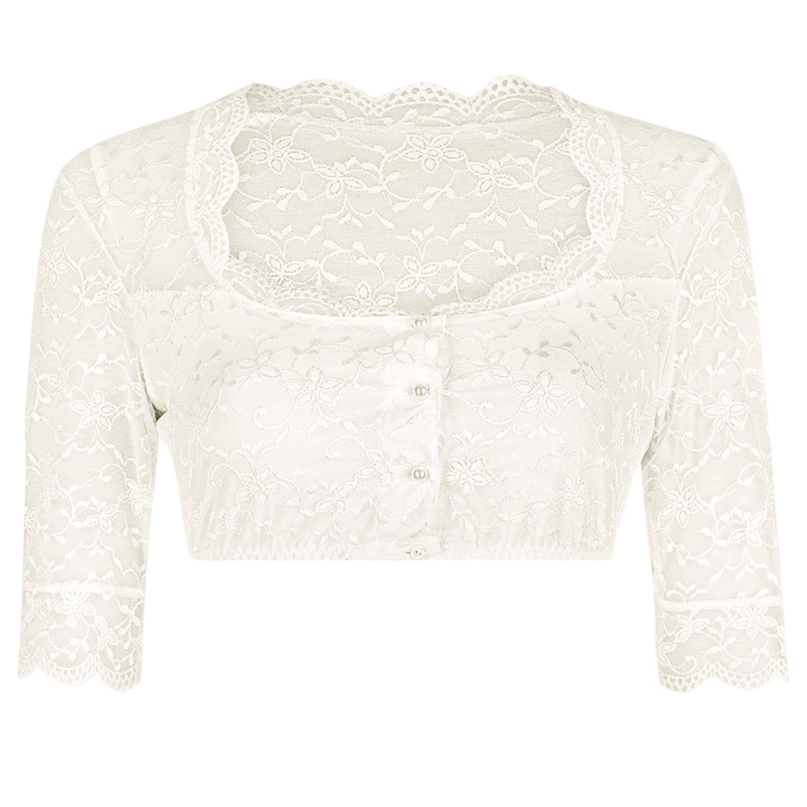 Dirndlbluse Nina von C. Dirndl-Bluse, halbarm (42 Champagner)