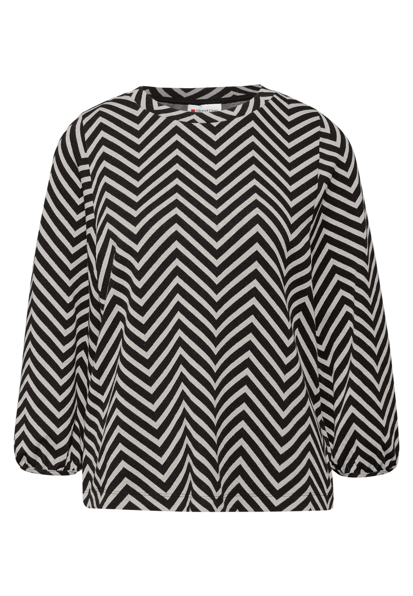 STREET ONE Langarmshirt LTD QR jacquard dessin shirt günstig online kaufen