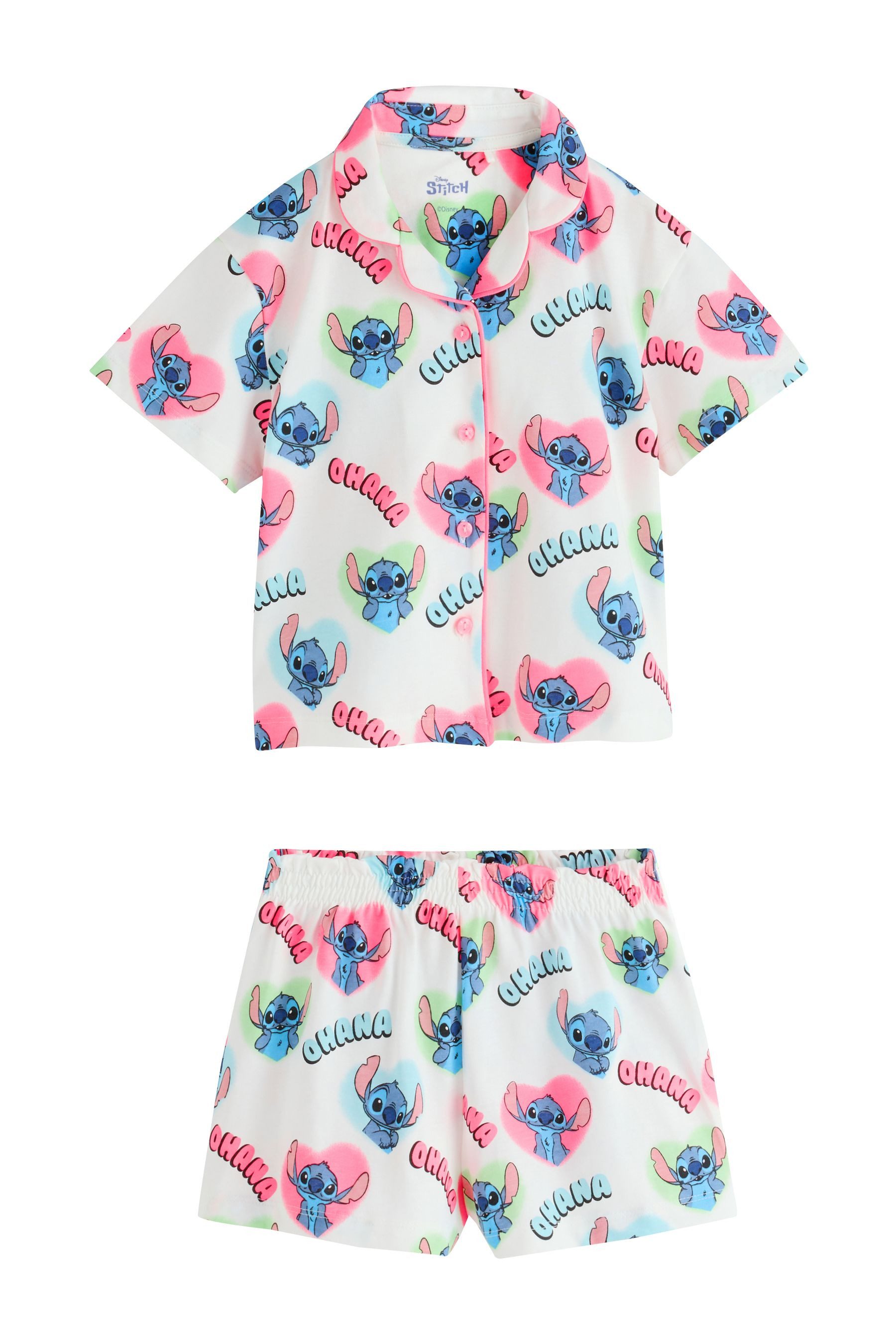 Next Pyjama Durchgehend geknöpfter Schlafanzug mit Ziernaht (2 tlg)