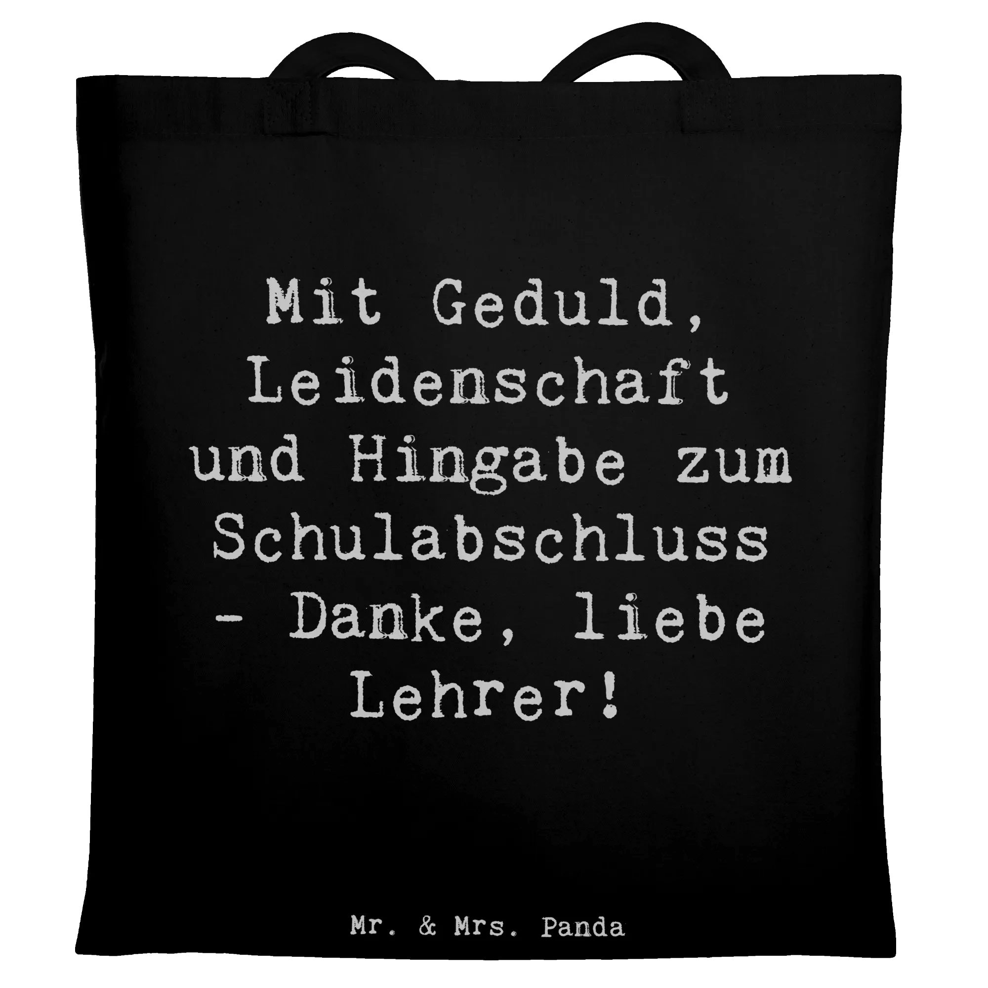 Tragetasche Spruch Danke Lehrer - Schwarz - Geschenk, Hingabe, Ben, Jutetasche, b