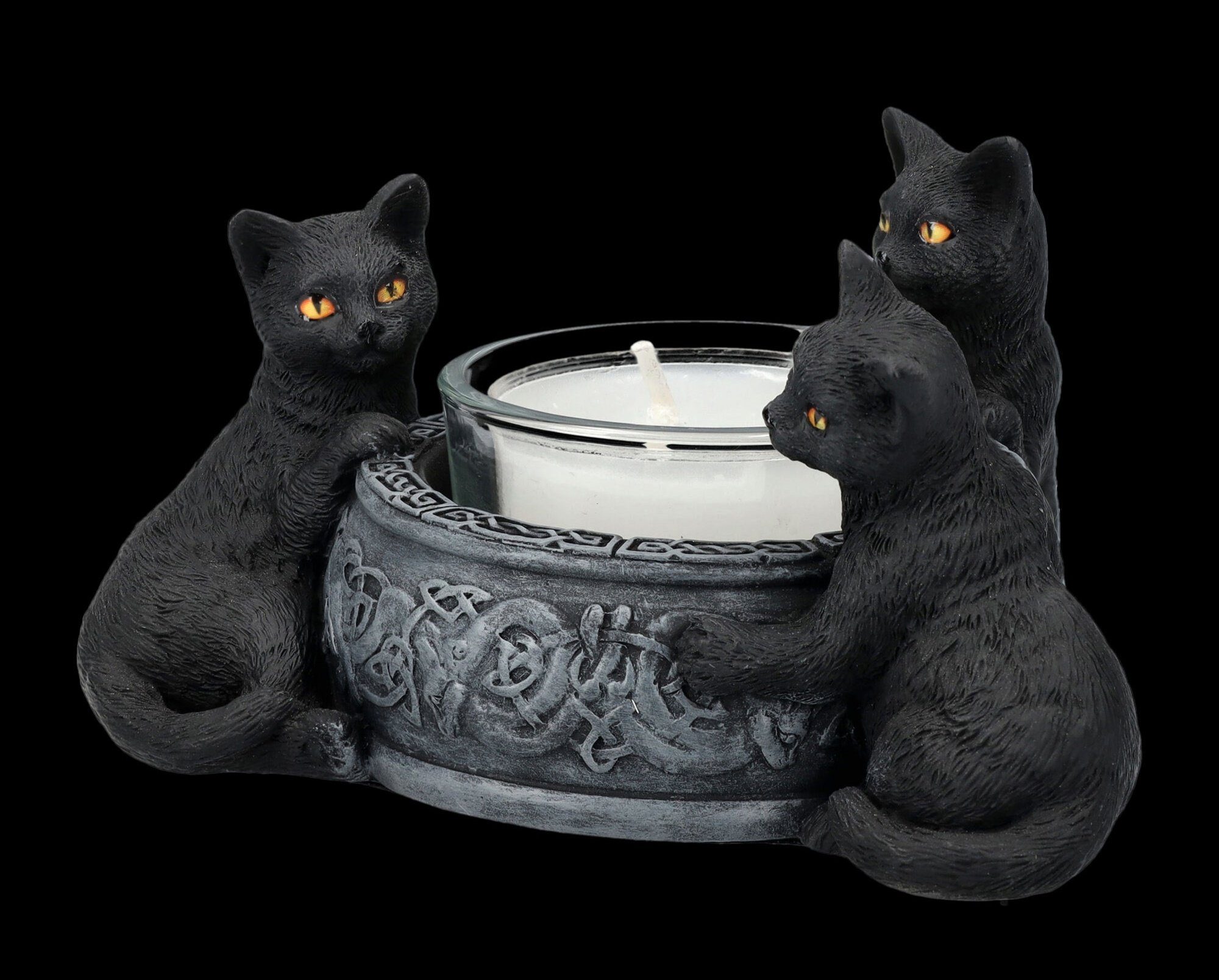 Figuren Shop GmbH Teelichthalter Teelichthalter - Katzen Familiar Trio - Veronese Tierdekoration Katze