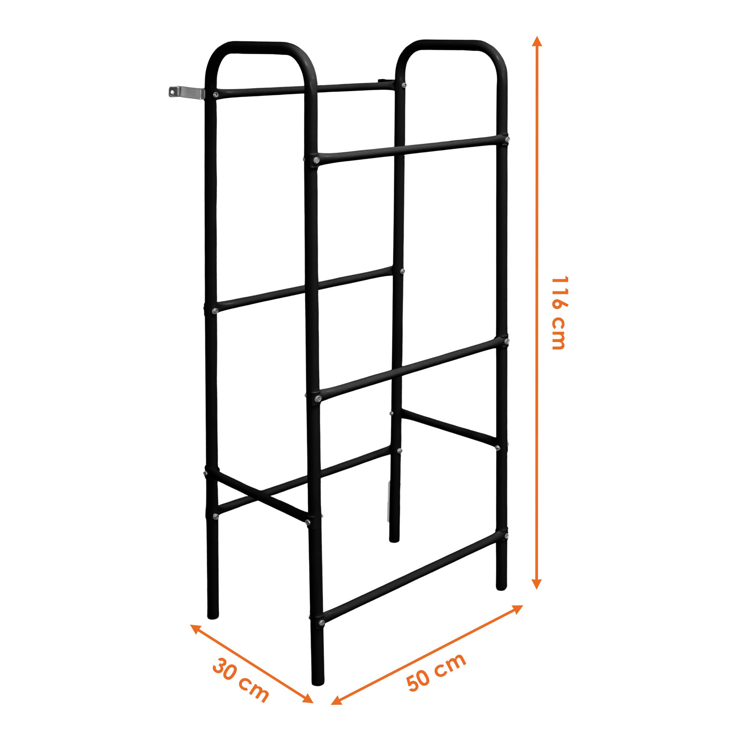 Spetebo Kastenständer 3er Metall Getränkekisten Ständer schwarz 116x50cm, Set 10-tlg., für 3 Getränkekisten oder Universalboxen in ca. 45 cm x 35 cm x 27 cm