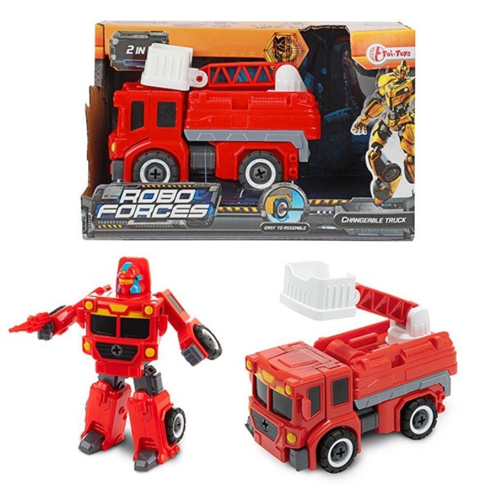 Toi-Toys Roboter Feuerwehr Auto Roboter Transformer ROBOFORCES