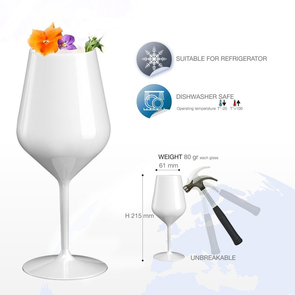 Doimoflair Weinglas DoimoFlair Weingläser aus Kunststoff bruchsicher Plastik, 2-tlg.