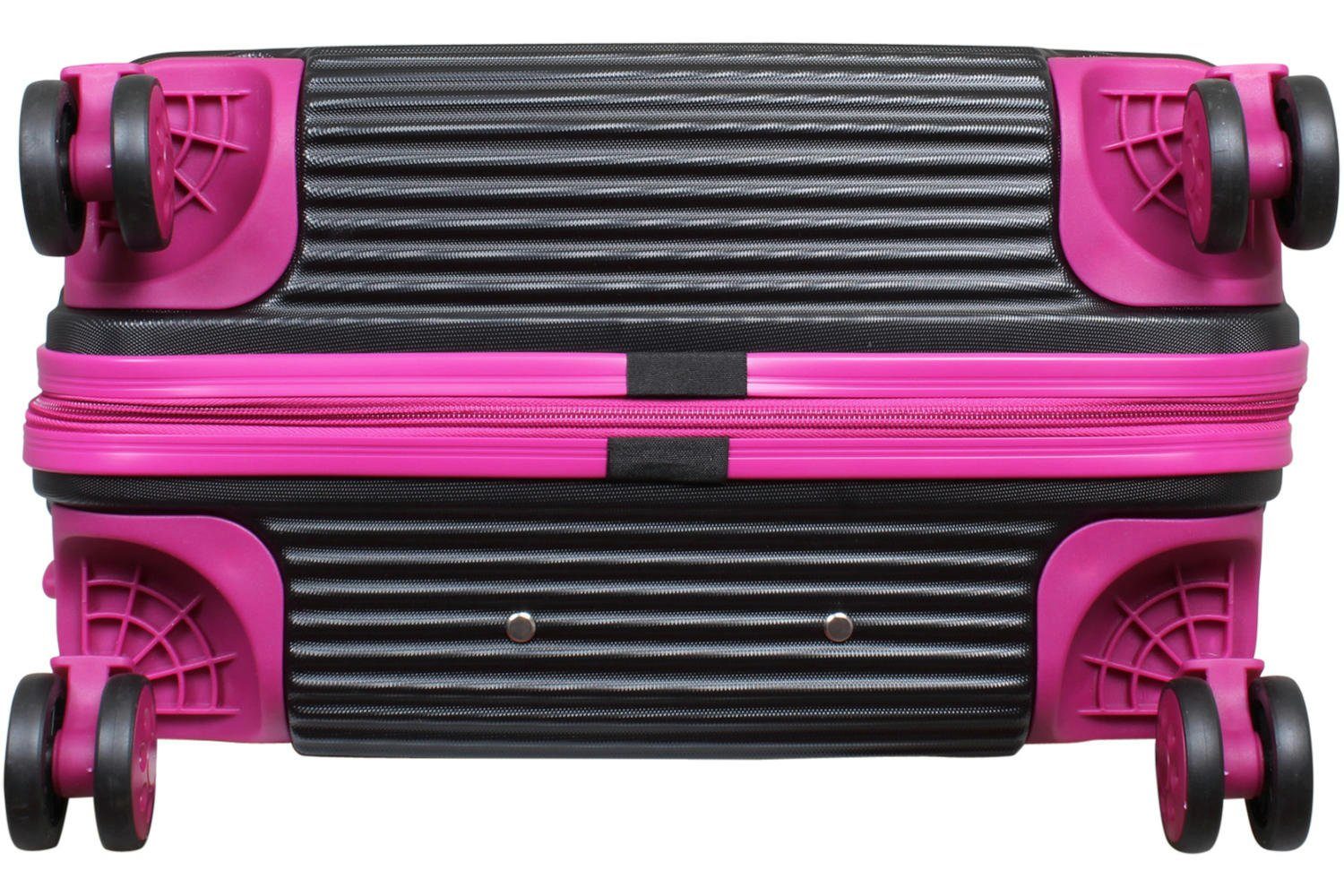 Warenhandel König Hartschalen-Trolley Santorin, 4 Rollen, farbig abgesetzte Griffe, Rollen und Reißverschlüsse