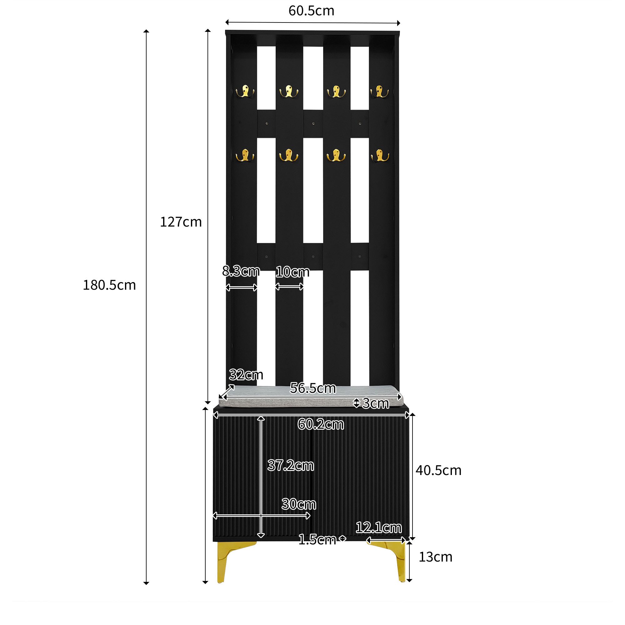 Celya Garderoben-Set Garderobenset mit Schuhbank und Kissen, Garderobenfron günstig online kaufen
