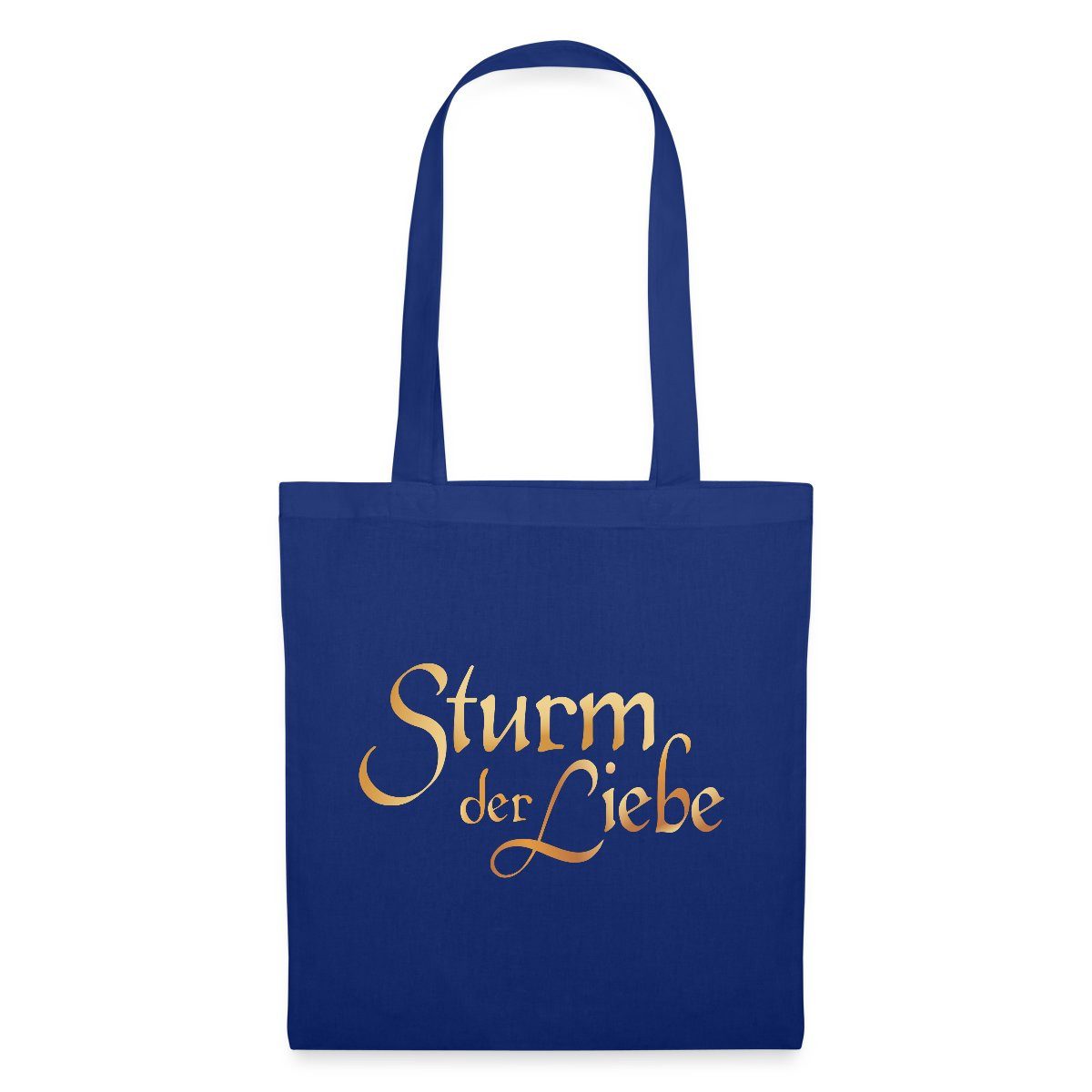 Spreadshirt Henkeltasche Sturm Der Liebe Logo Gold Textur Stoffbeutel (1-tlg)