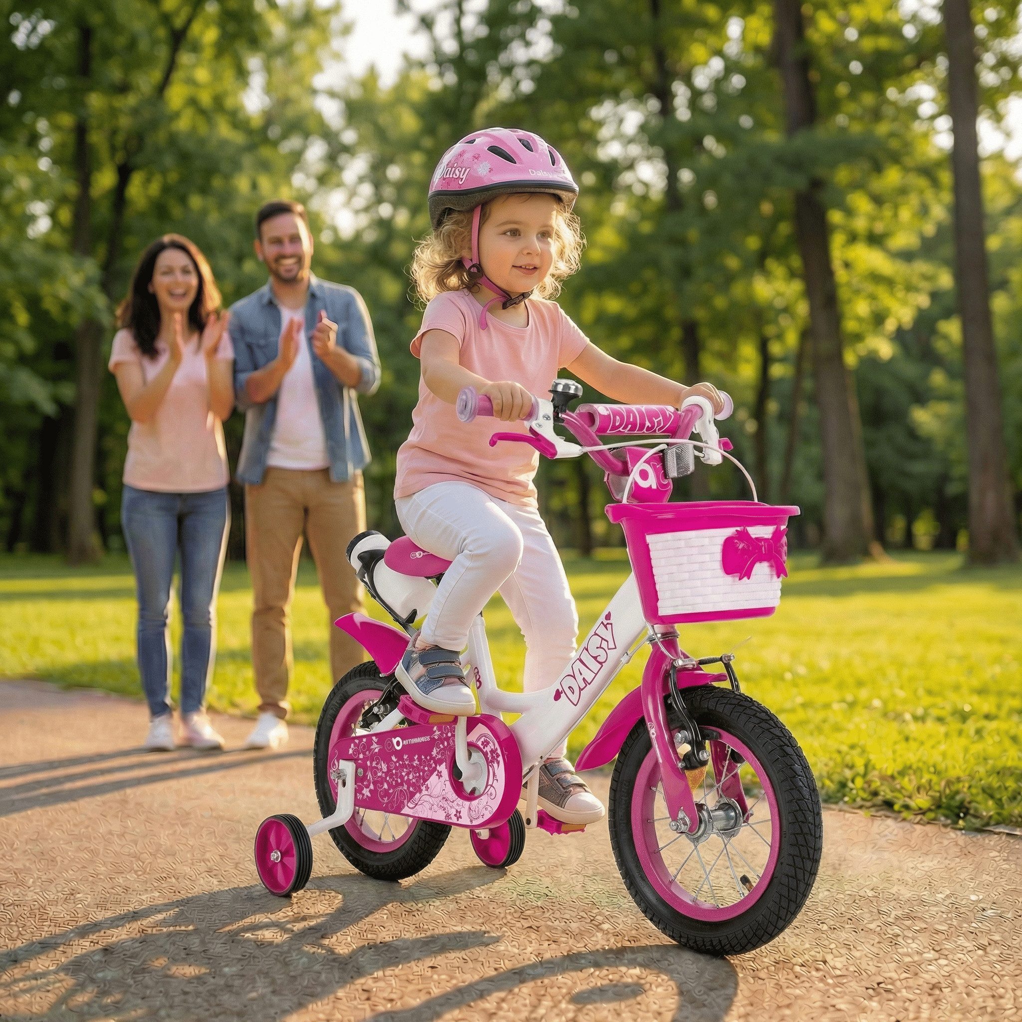 Actionbikes Motors Kinderfahrrad Daisy Fahrrad für Mädchen inkl. Trinkflasche und Korb, 1 Gang, (Kinderfahrrad ab 3 Jahre, Fahrrad Kinder, Kinderfahrrad 20 Zoll)