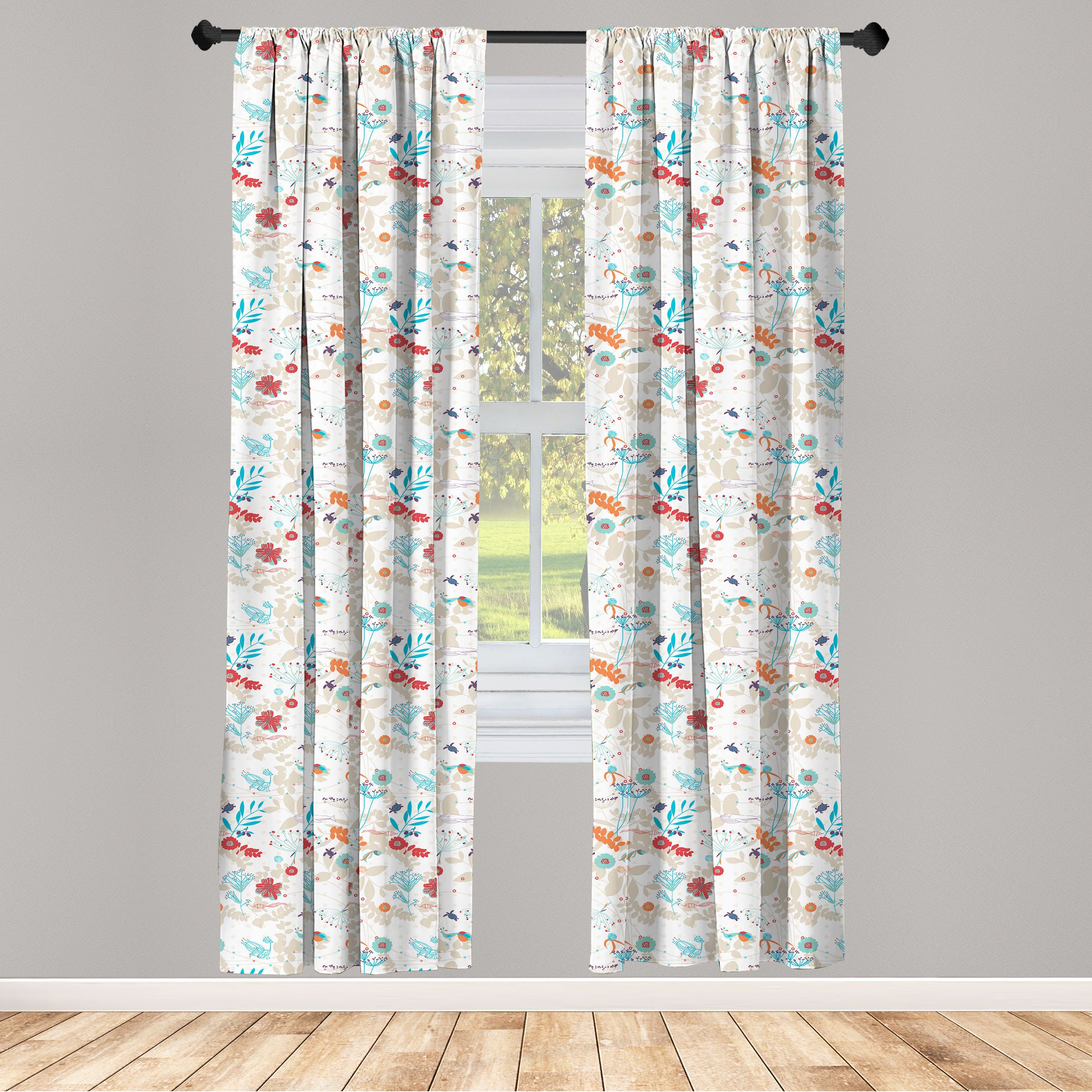 Gardine Vorhang für Wohnzimmer Schlafzimmer Dekor, Abakuhaus, Microfaser, Wunderlich Nursery Stil Natur