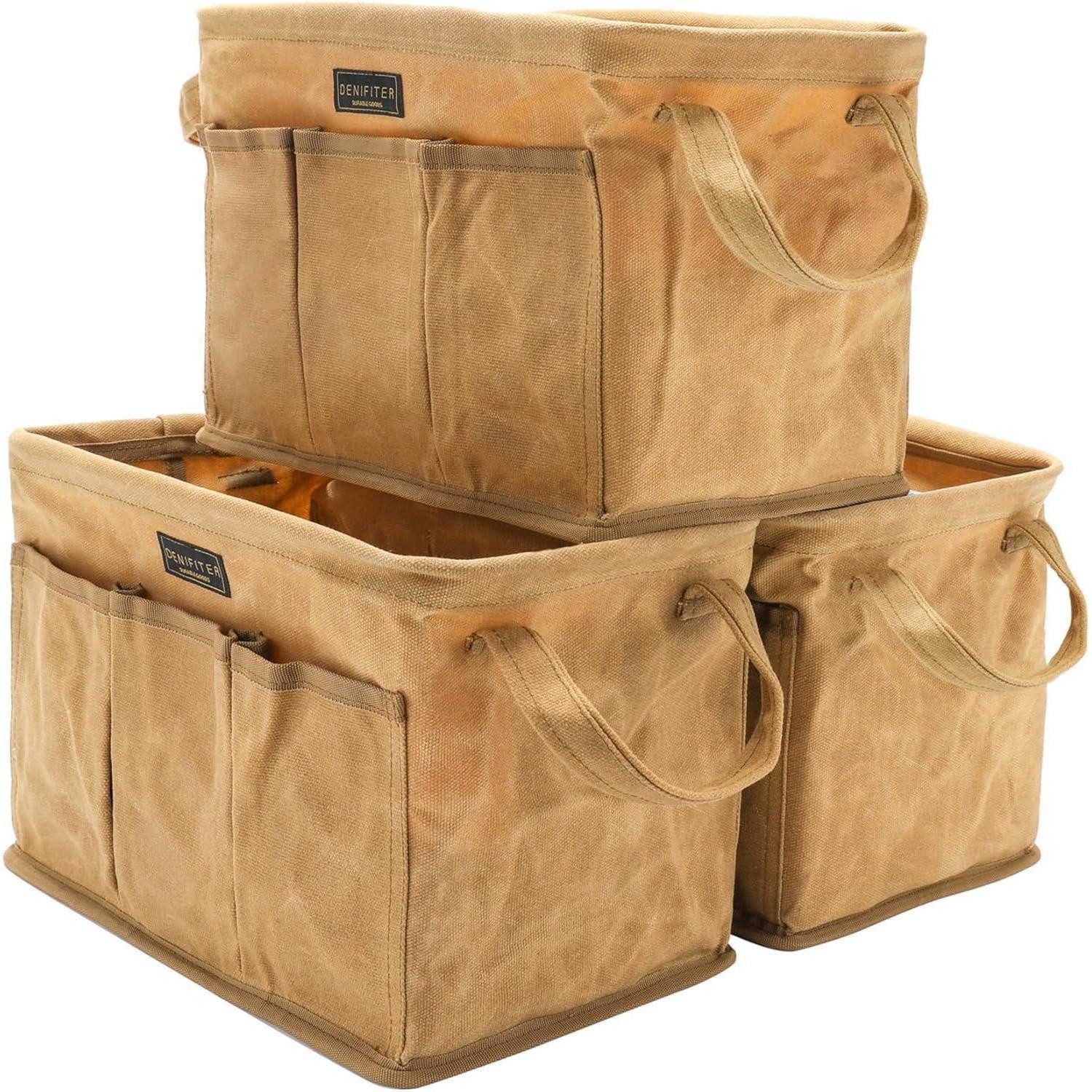 LuxusKollektion Werkzeugtasche Werkzeugtasche 3er-Pack Khaki 16oz Segeltuch