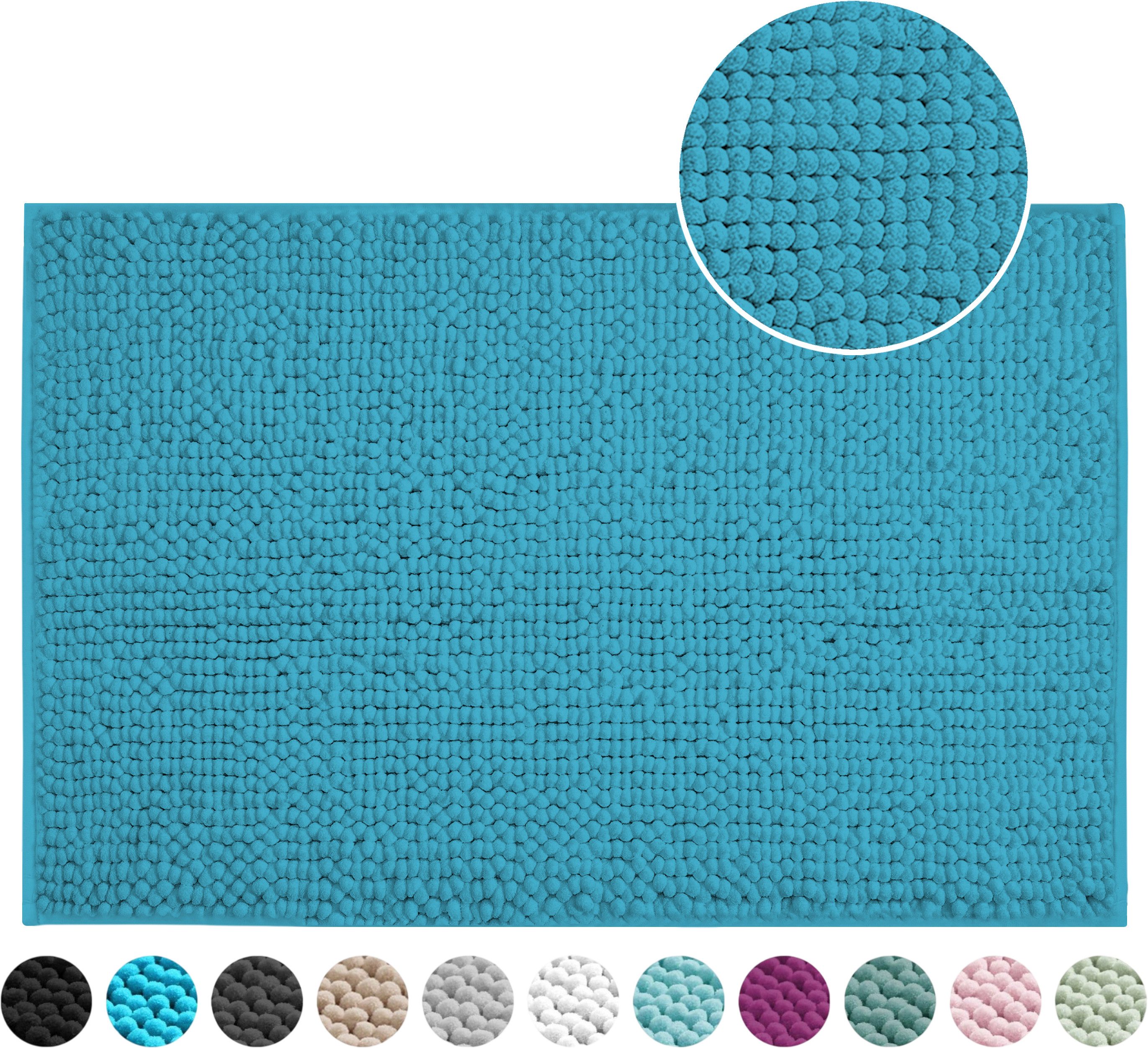 OTTO home Badematte Vanessa Chenille, Standard & Premium, 15cm oder 20cm, auch als 2er Set, rutschhemmend beschichtet, schnell trocknend, strapazierfähig, fußbodenheizungsgeeignet, Polyester, rechteckig, Uni Farben, besonders weich, flauschig, Badvorleger