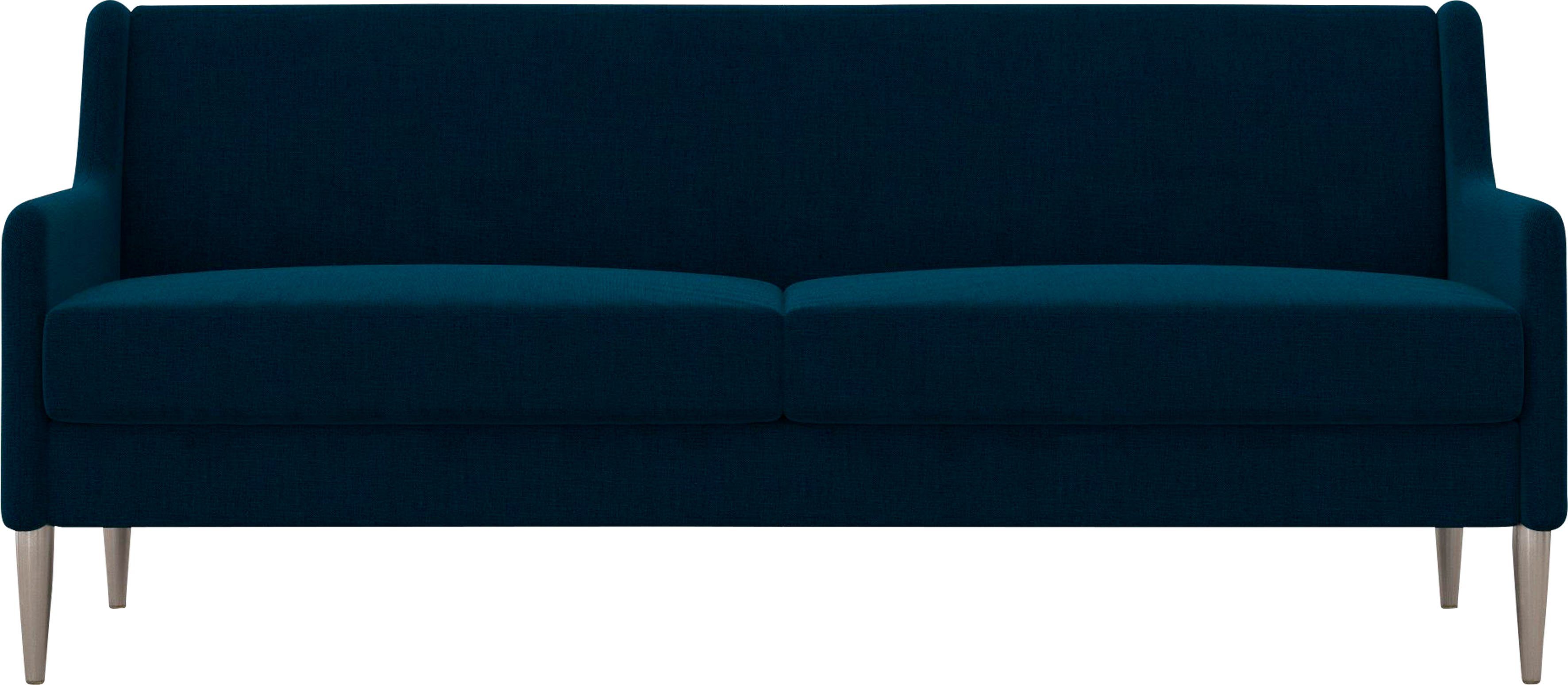 CosmoLiving by Cosmopolitan 3-Sitzer Virginia, 1 Teile, Webstoff, Sitz und Rücken gepolstert, Beine aus Stahl, Sitzhöhe 42,5cm blau/stahl | blau | blau