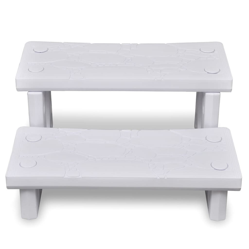 vidaXL Pooltreppe, Whirlpooltreppe Weiß günstig online kaufen
