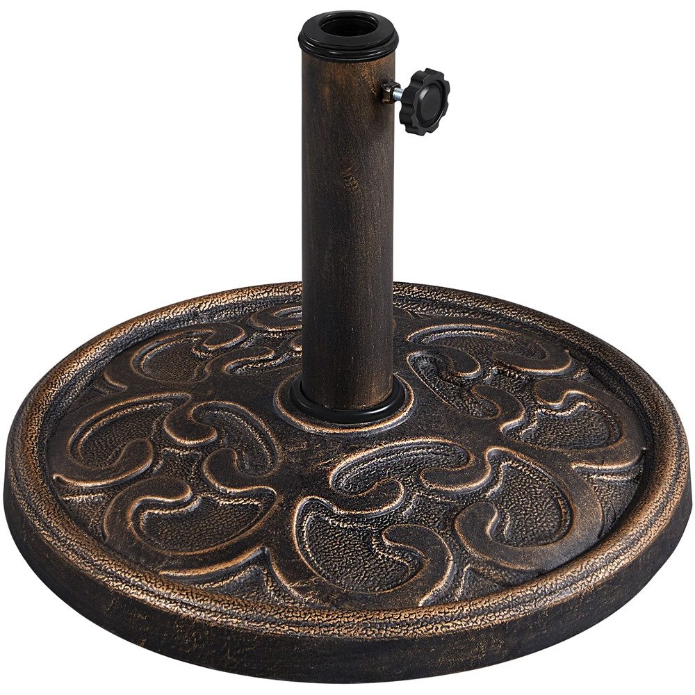 Yaheetech Schirmständer Runder Sonnenschirmständer aus Kunstharz, ø44,5 cm Outdoor-Schirmständer für Schirmstangen bis 38/48 mm