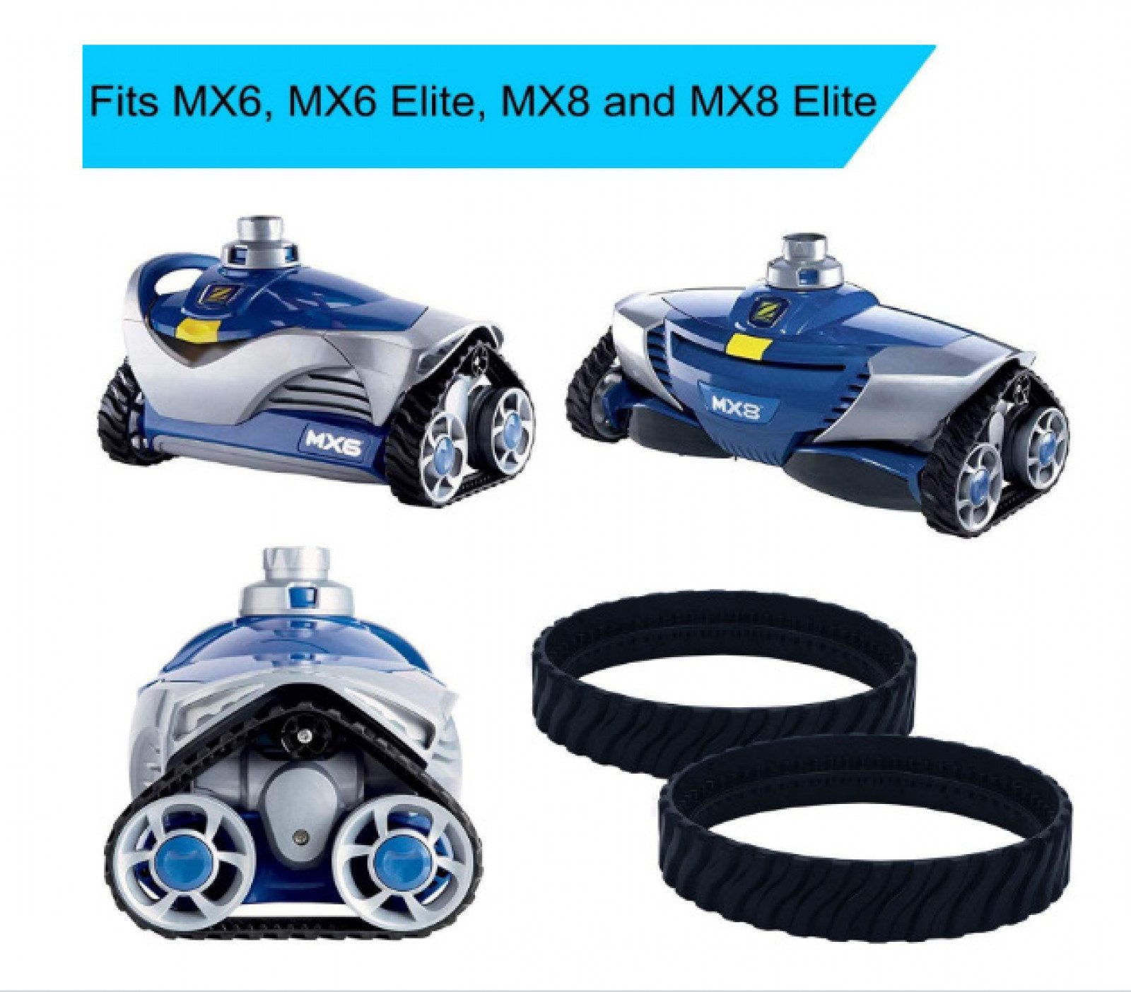 Poolroboter 2 Ketten für Zodiac MX6 8 9 Baracuda R0526100 Pool CleanerRobotReifen