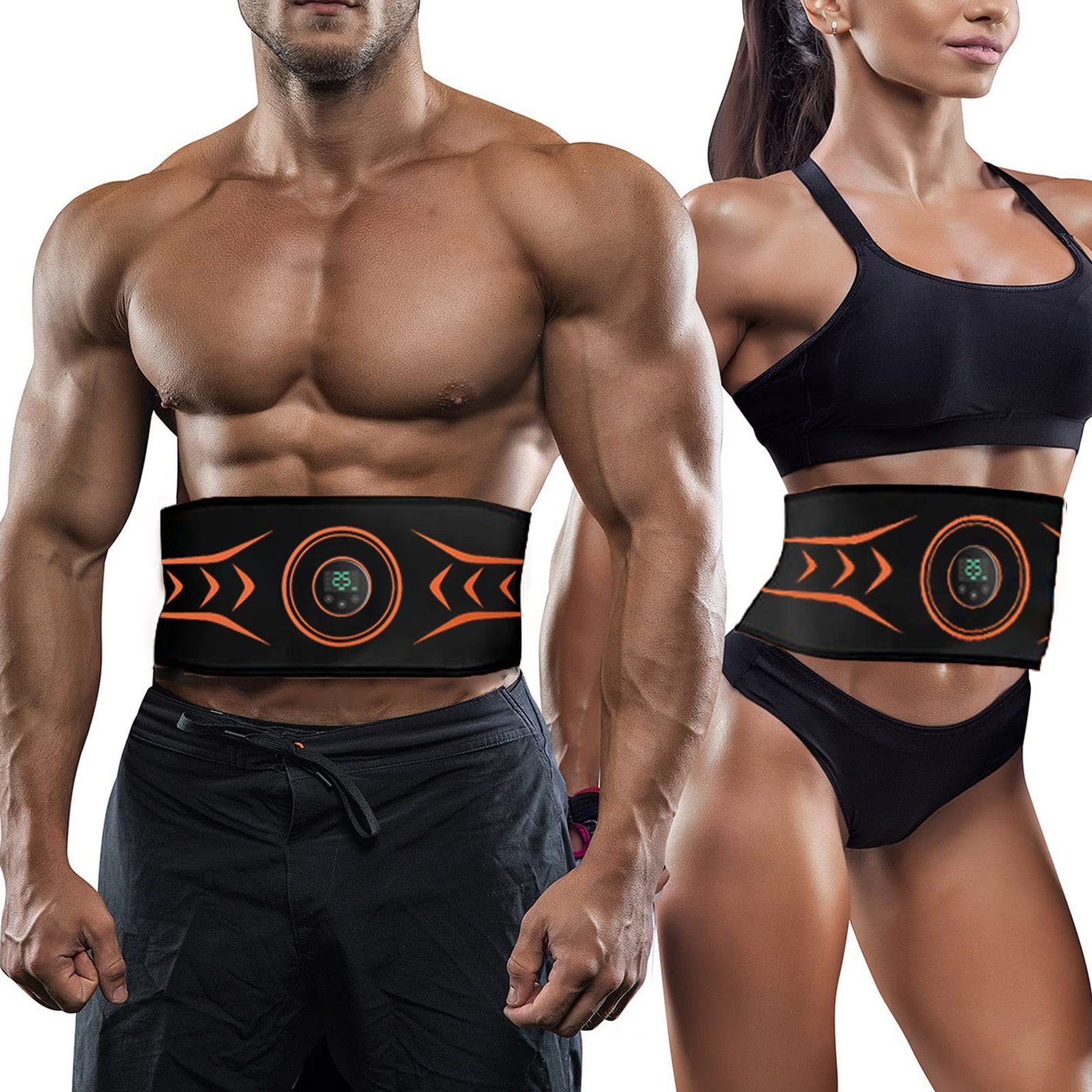 POPOLIC EMS-Bauchmuskeltrainer EMS-Trainingsgerät, EMS-Bauchtrainer, Bauchmuskel Gürtel, (für Männer und Frauen, Bauch Trainingsgerät für Zuhause, 8 Modi und 25 Intensitätsstufen, Anzeigebildschirm), Stimulationsgerät Bauchmuskeln, Bauchmuskeltrainer