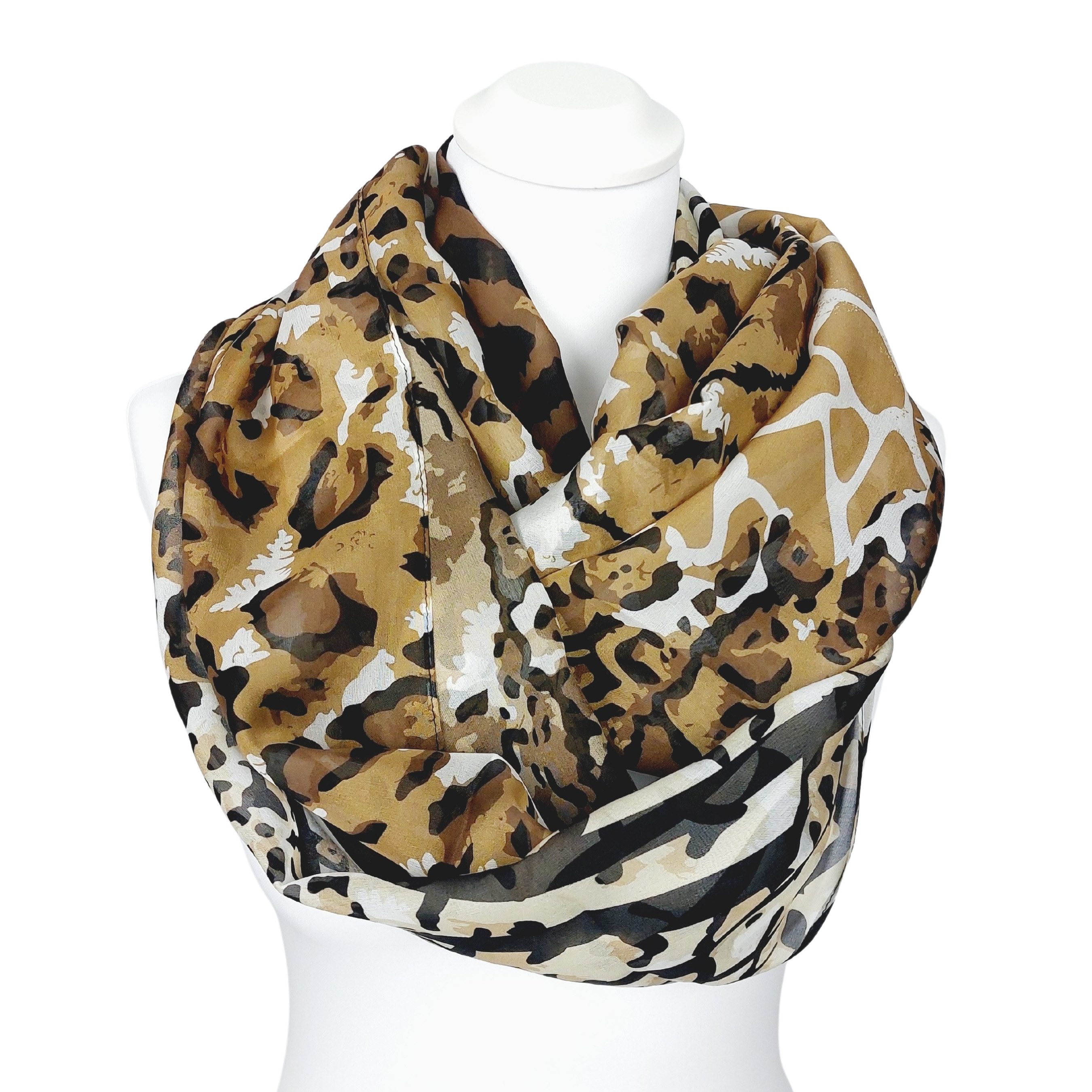 Seidenschal TINITEX Seidenschal Halstuch Schal Animalprint
