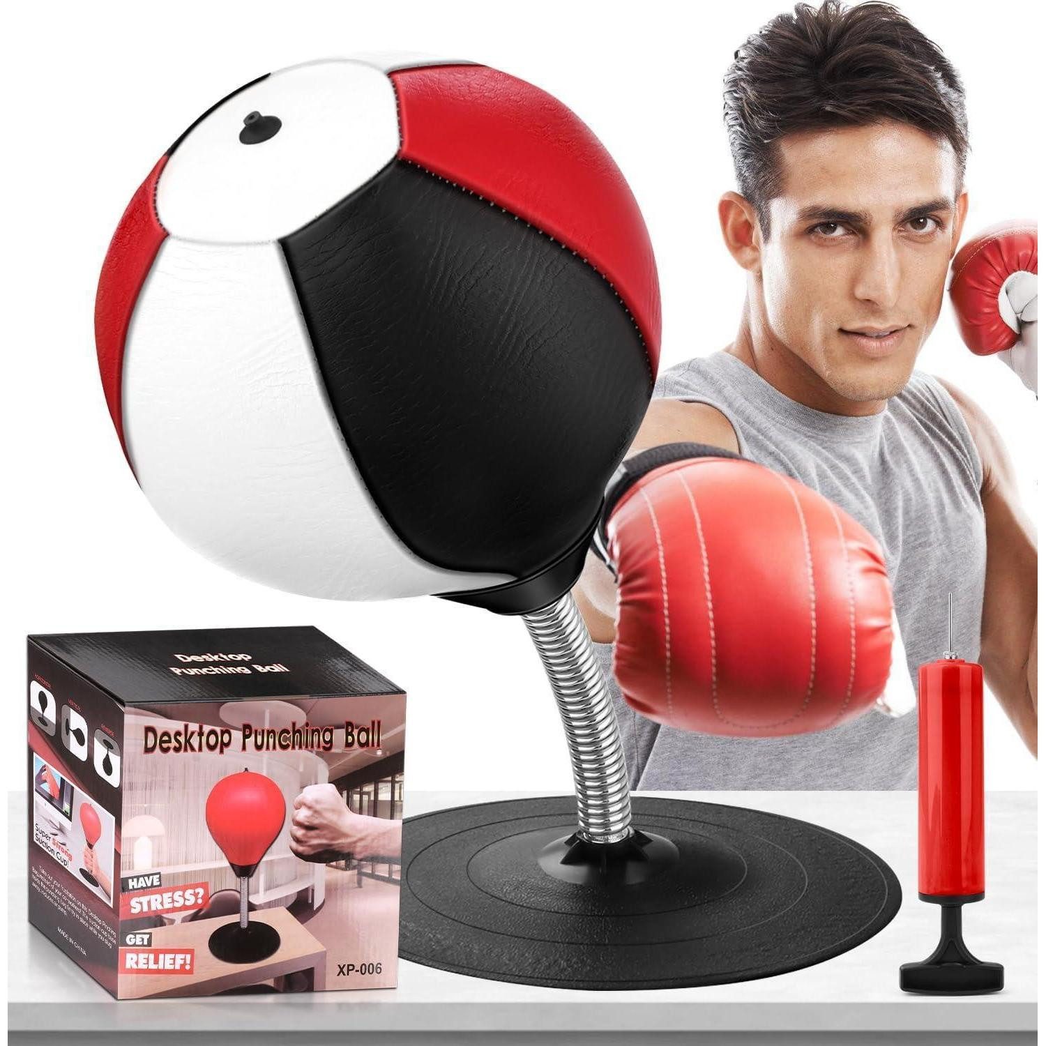 LuxusKollektion Punch-Handschuhe Punchingball Tisch Boxsack mit Saugnapf Stressabbau für Bürotisch und