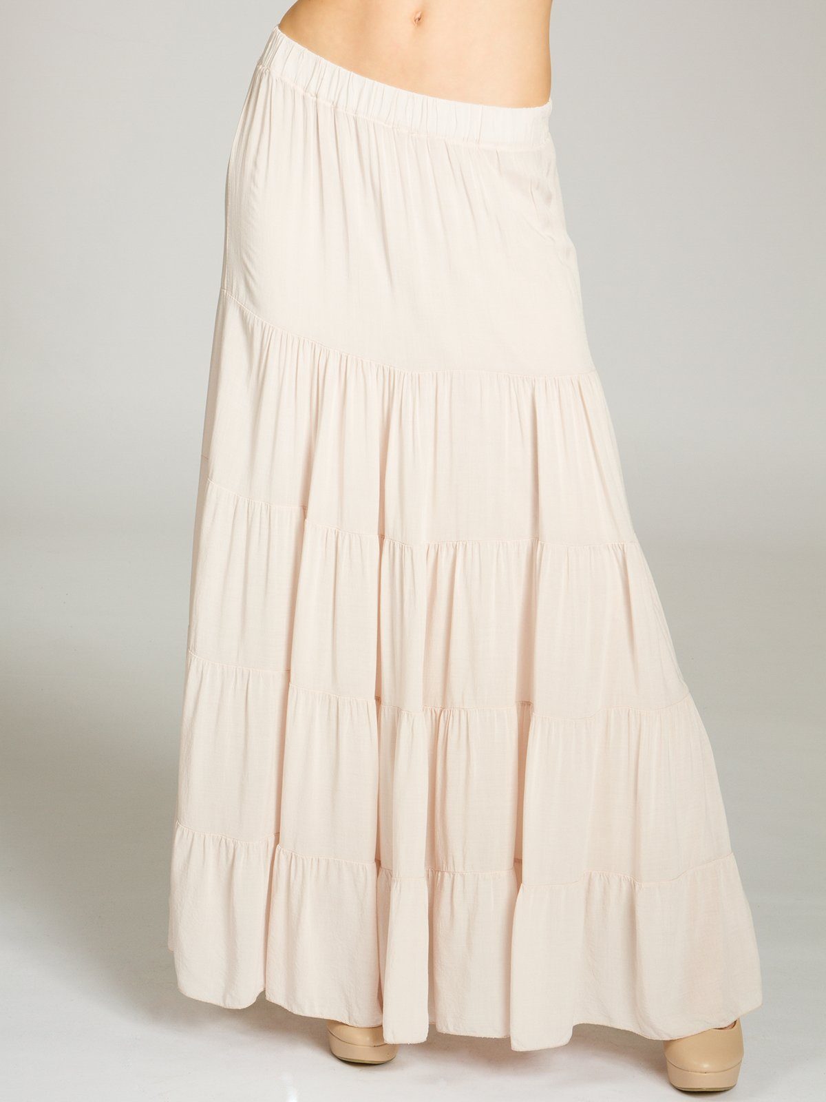 Caspar Faltenrock RO020 langer eleganter Damen Maxi Sommer Rock Maxirock - bodenlang bei ca. 157 cm Körpergröße