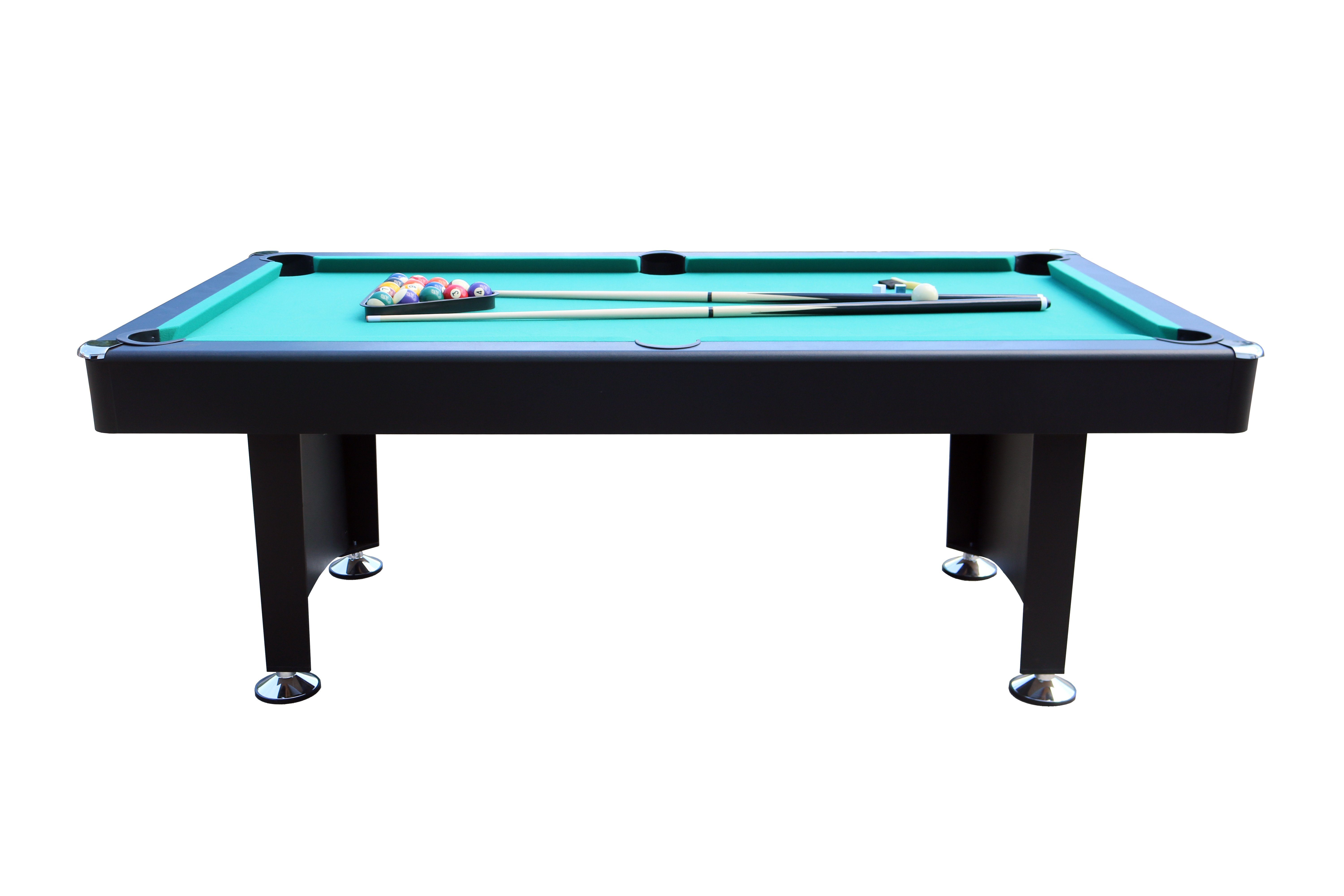 L.A. Sports (Komplett Tischbillard 7ft Pool-Billard Premium mit groß, Set), schwarz Zubehör Billardtisch grünes Spieltuch