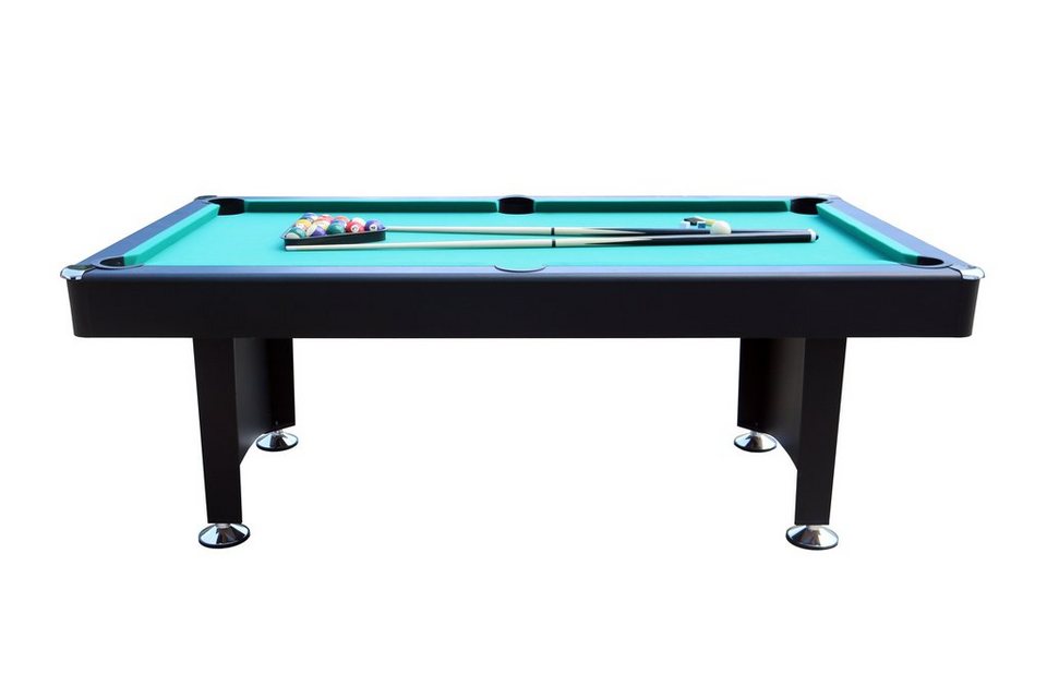 L.A. Sports Billardtisch Premium Pool-Billard 7ft groß, (Komplett Set),  Tischbillard schwarz grünes Spieltuch mit Zubehör