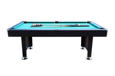 L.A. Sports Billardtisch »Premium Pool-Billard 7ft groß«, (Komplett Set), Tischbillard schwarz grünes Spieltuch mit Zubehör