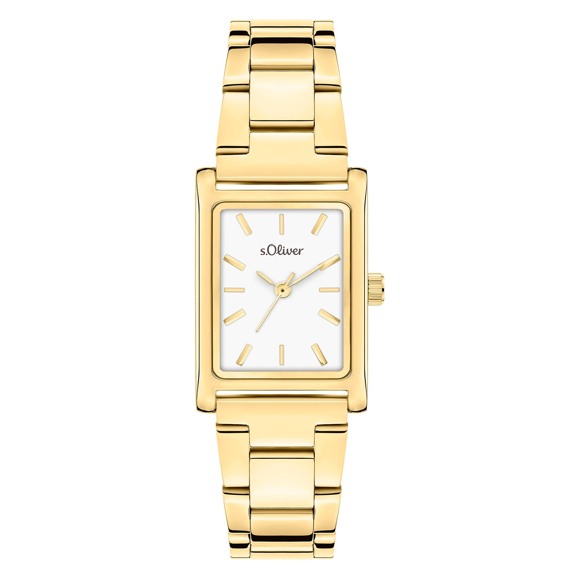 s.Oliver Quarzuhr Line Time SO-4554-MQ, Armbanduhr, Damenuhr, Edelstahlarmband, analog